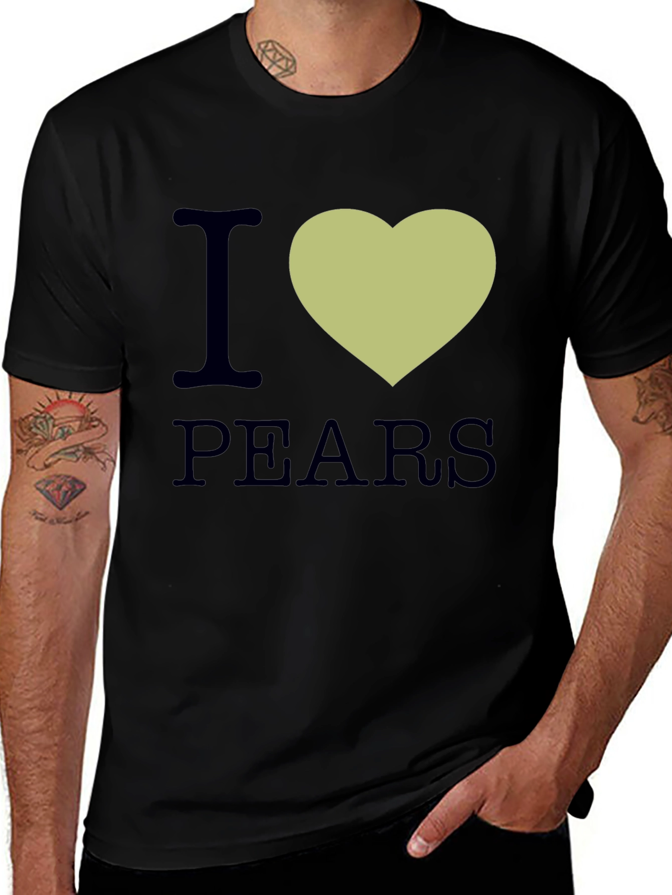 Variant 17 of I Heart Pears Graphic T-Shirt - Black