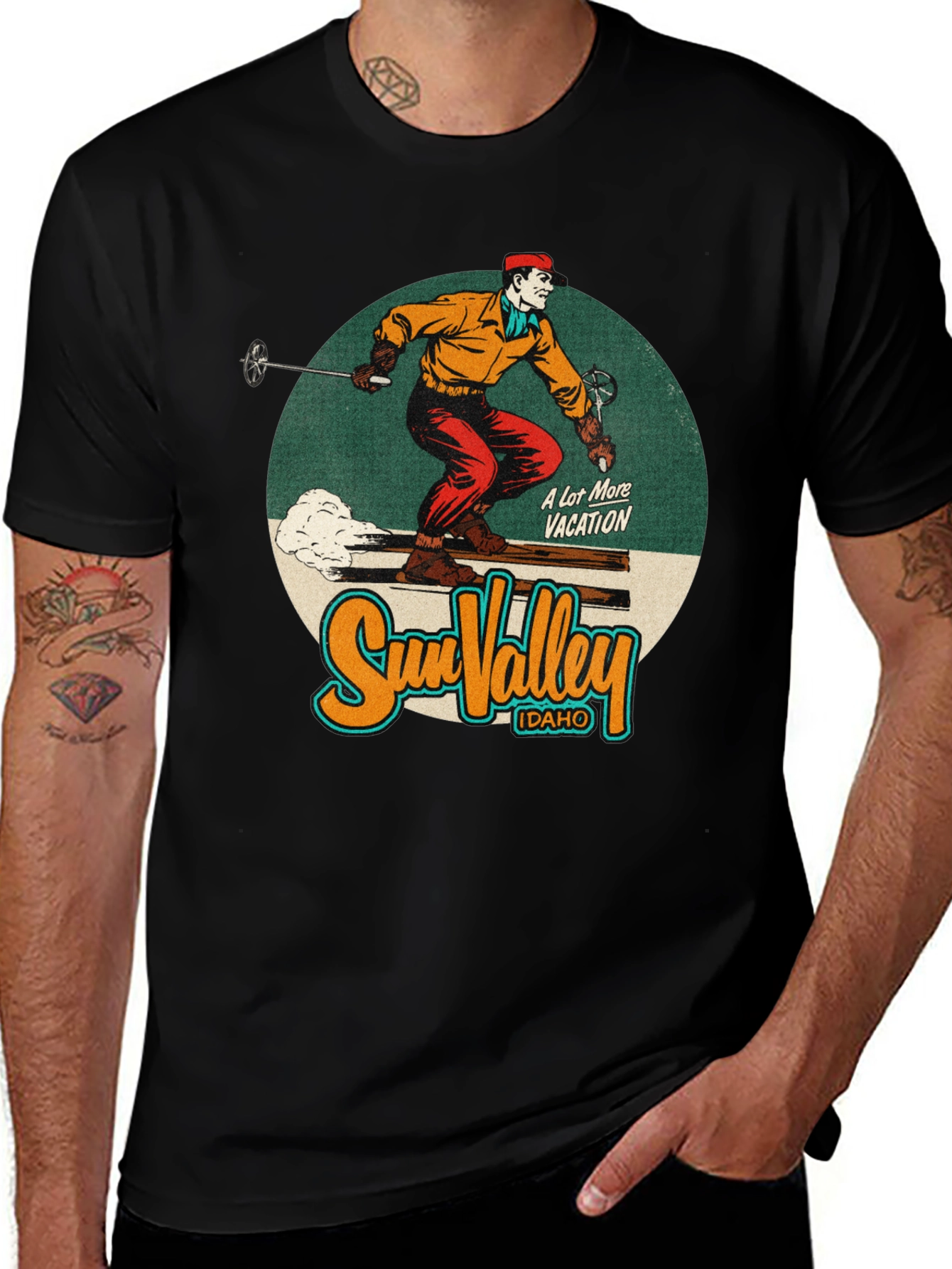 Variant 7 of Sun Valley Idaho Retro Skiing T-Shirt