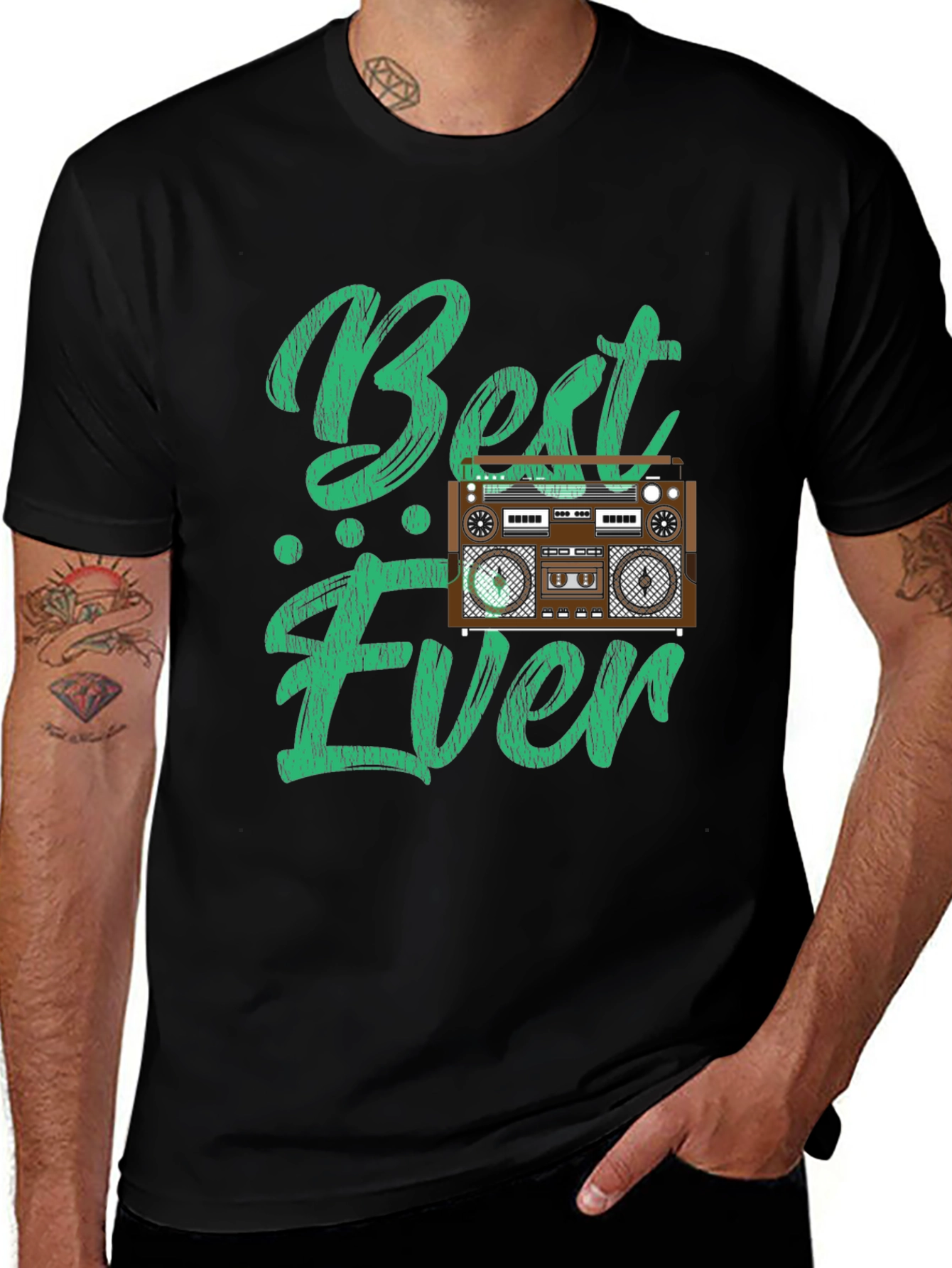 Variant 23 of Retro Radio Graphic Tee - "Best Ever" Design