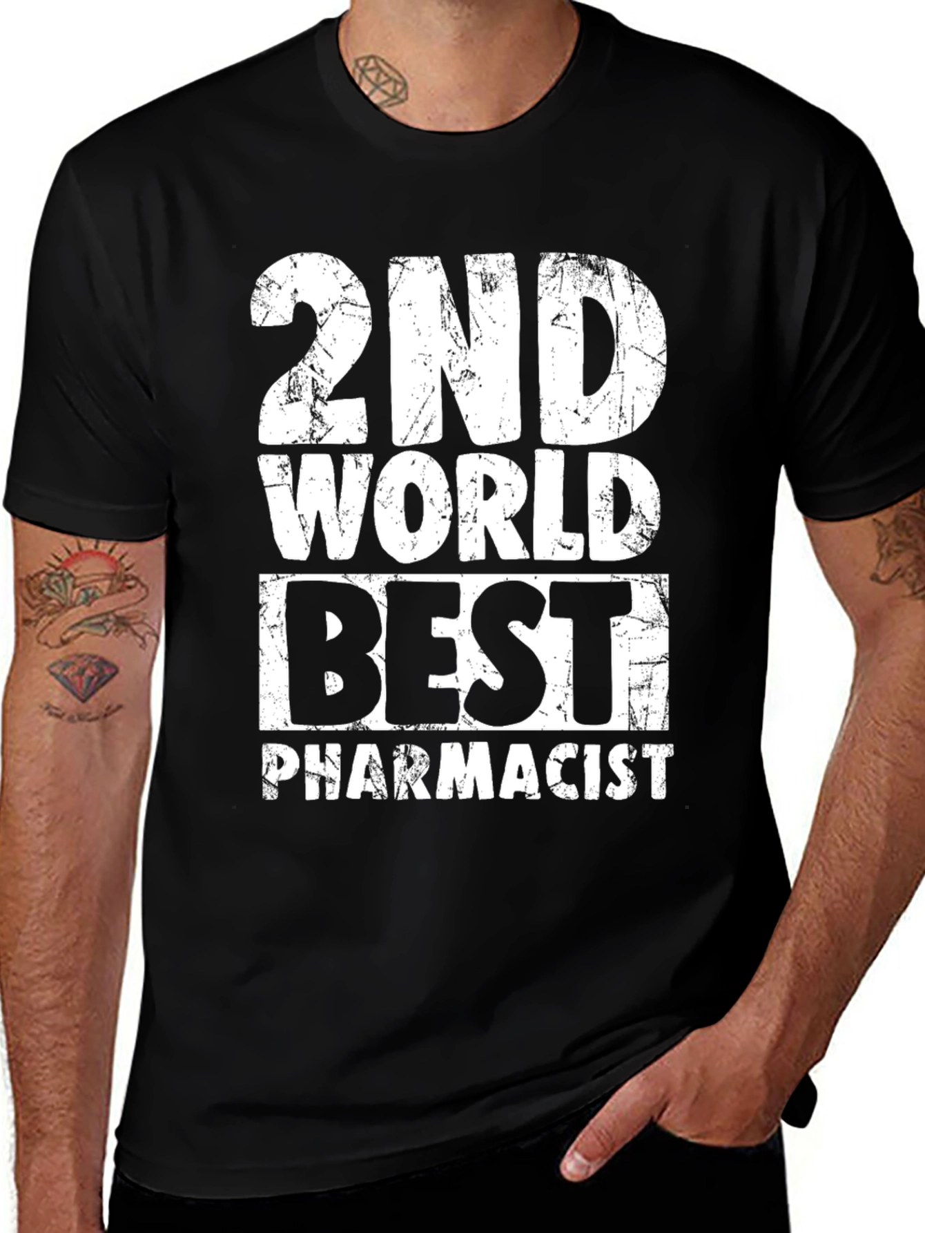 Variant 14 of 2nd World Best Pharmacist Black Graphic T-Shirt
