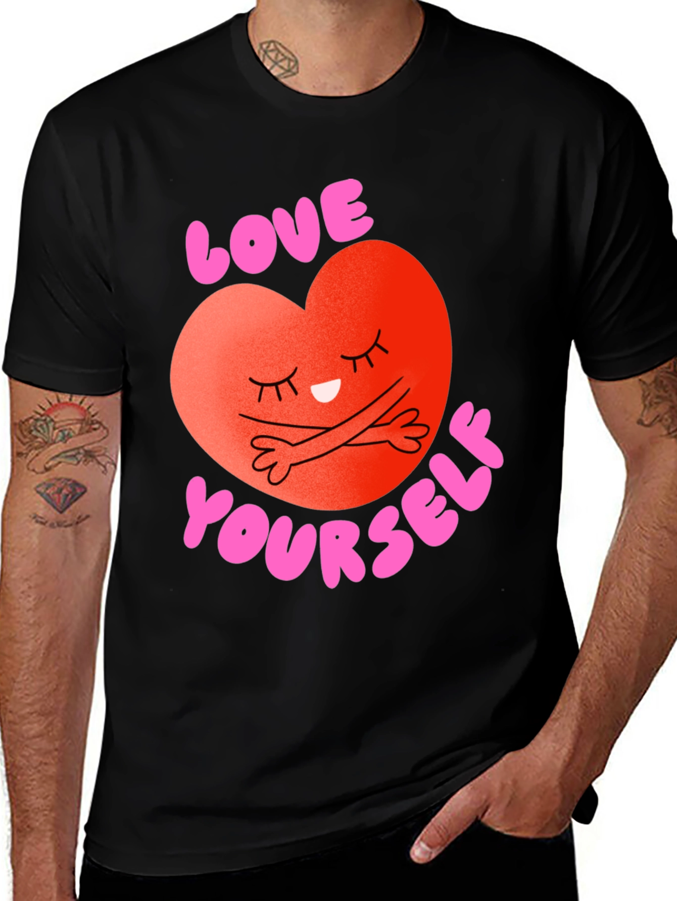Variant 13 of Love Yourself Heart Graphic Tee - Trendy Comfort