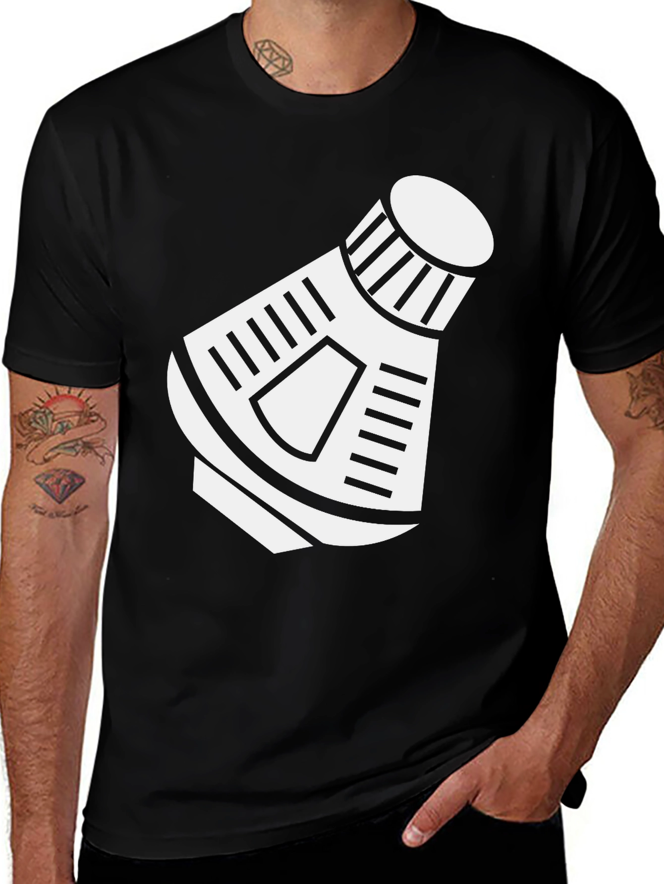 Space Capsule Graphic T-Shirt - Retro Design