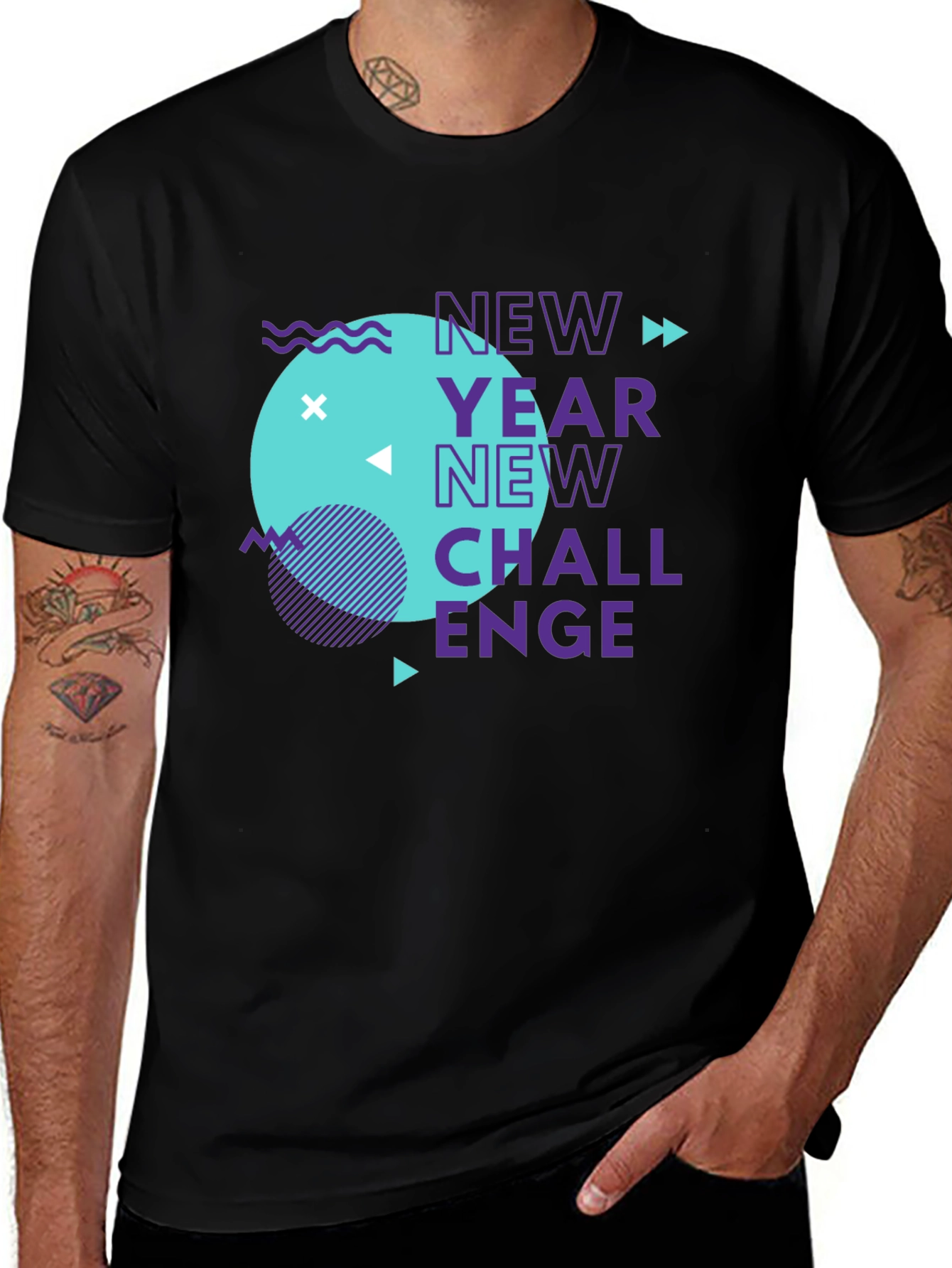 Variant 29 of New Year Challenge Graphic Tee - Stylish Black T-Shirt