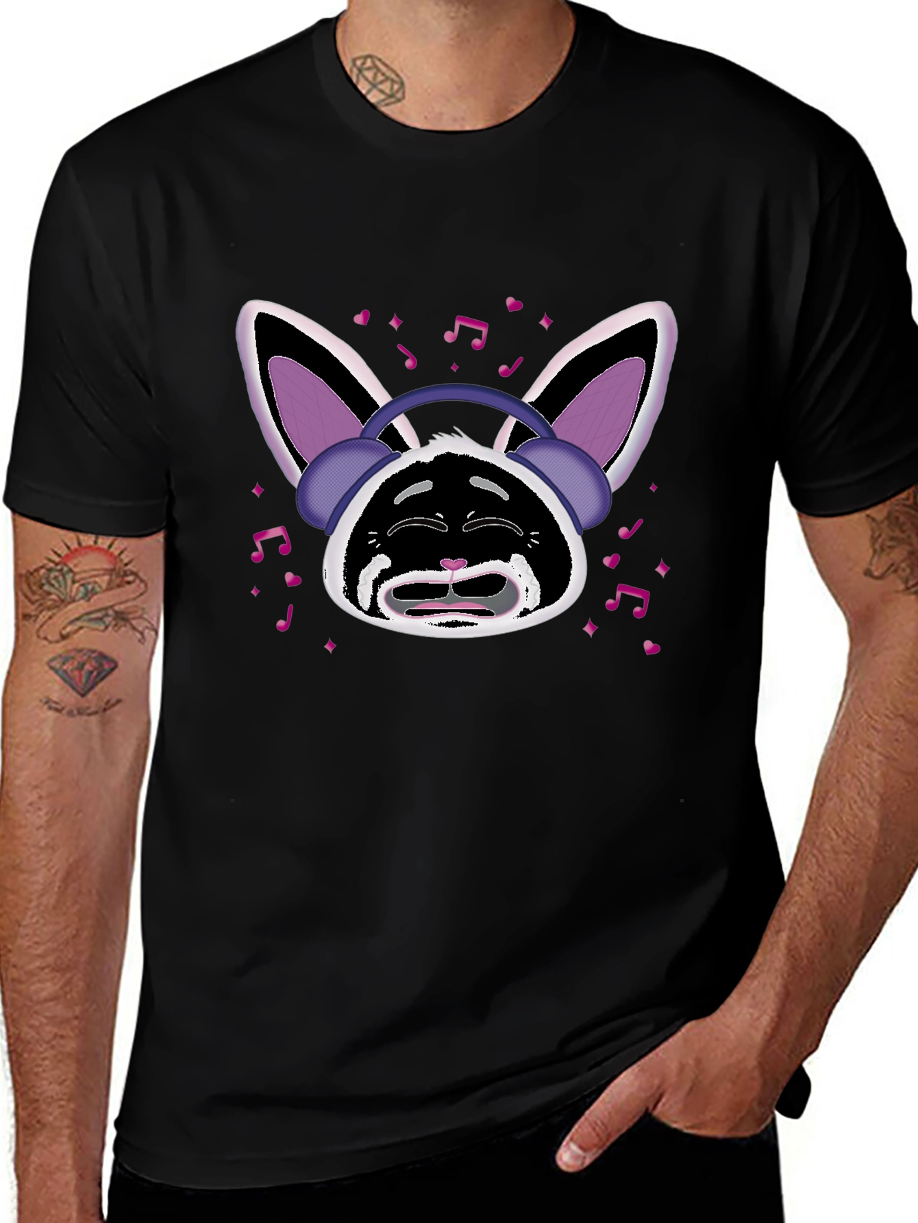 Variant 20 of Bunny Beats T-Shirt - Musical Rabbit Design