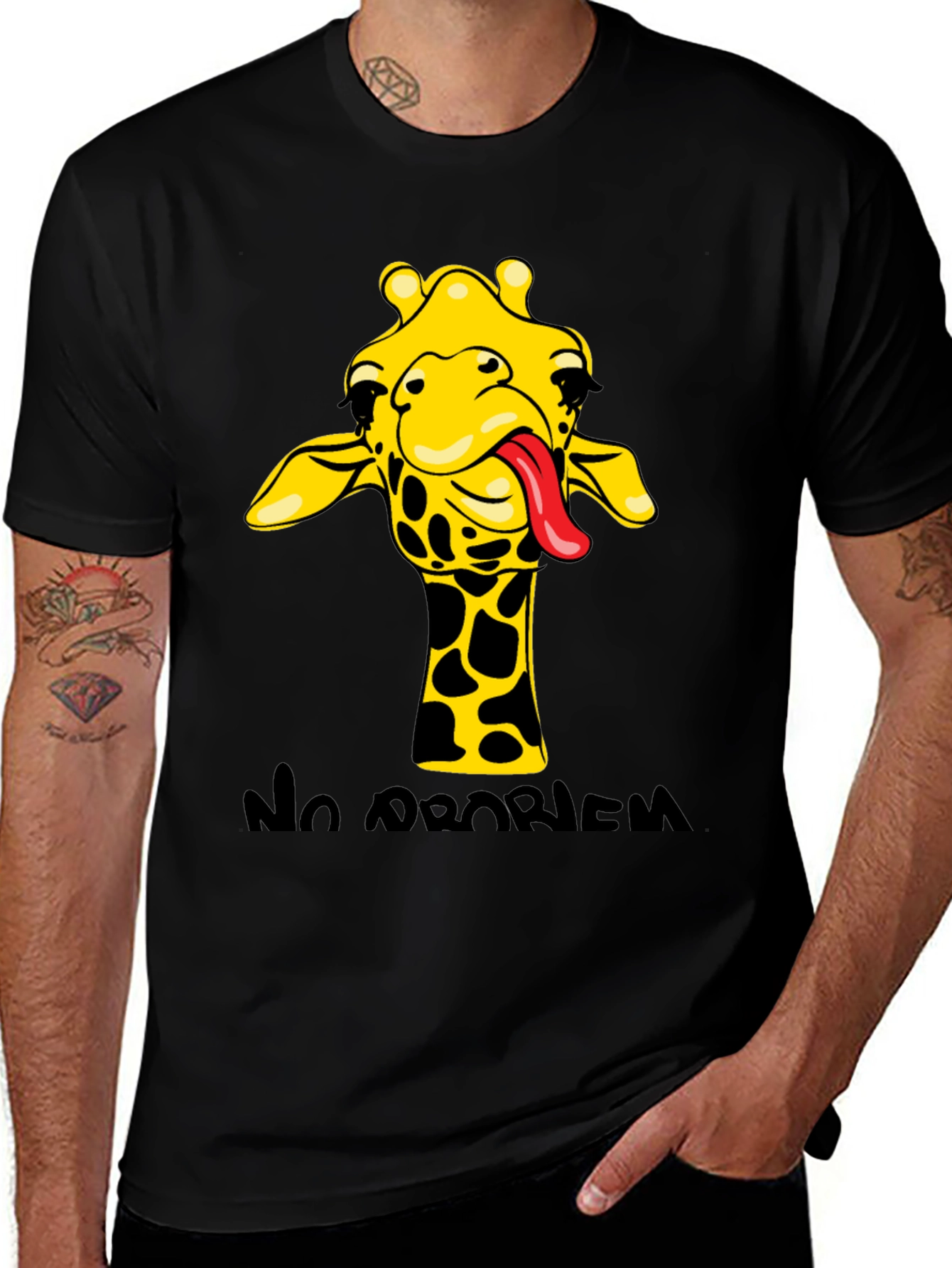 Variant 3 of Funny Giraffe 'No Problem' Graphic Tee