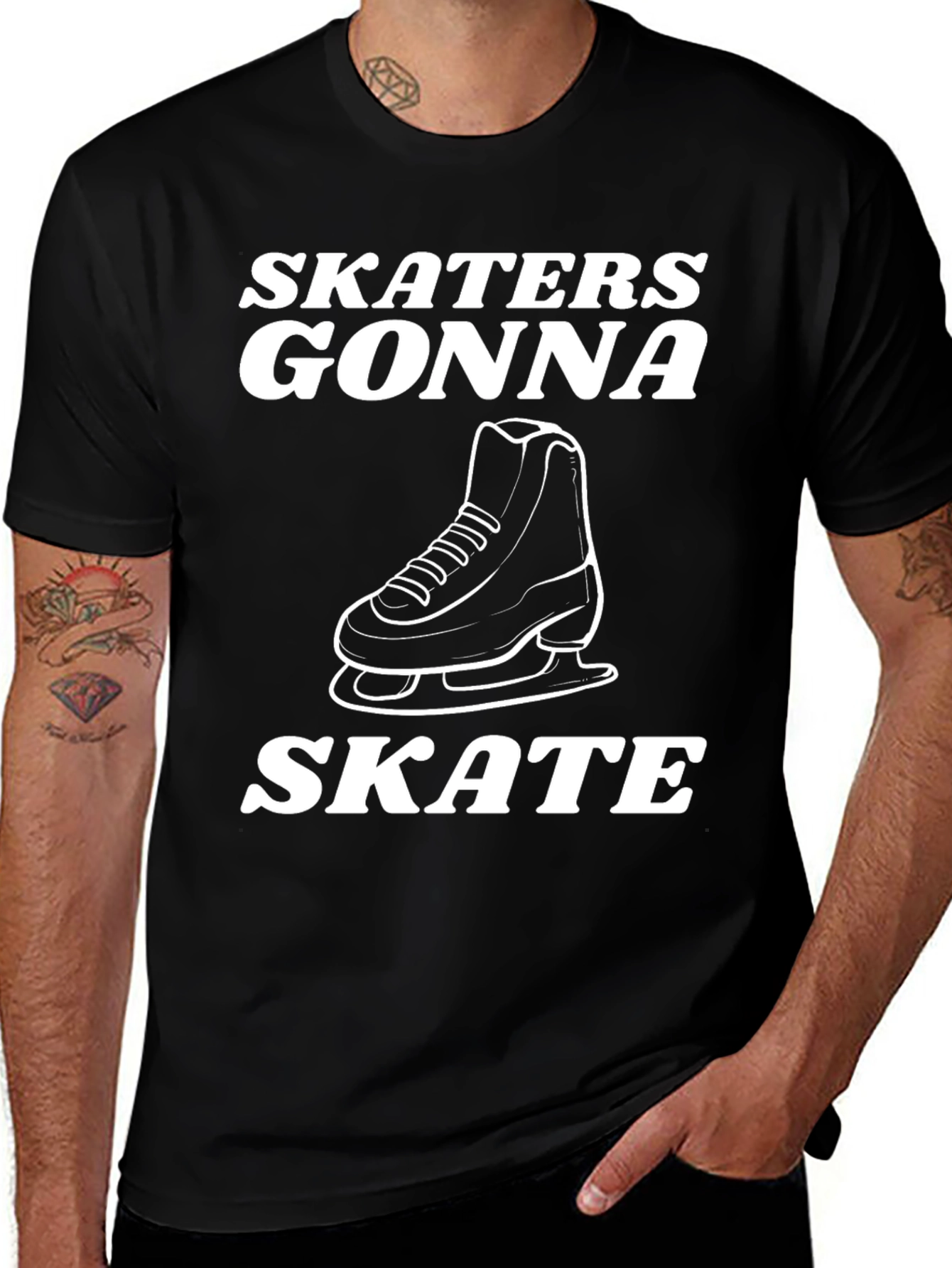 Variant 17 of Skaters Gonna Skate Black Graphic Tee