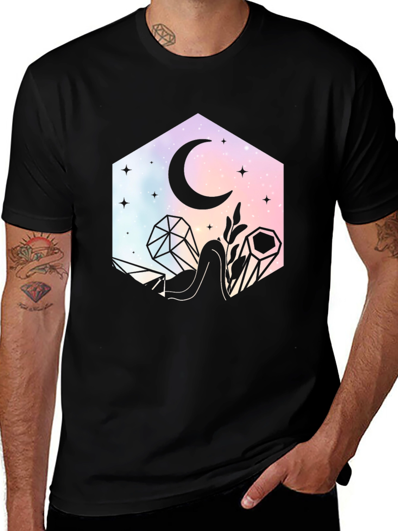 Variant 26 of Celestial Crystal Black T-Shirt
