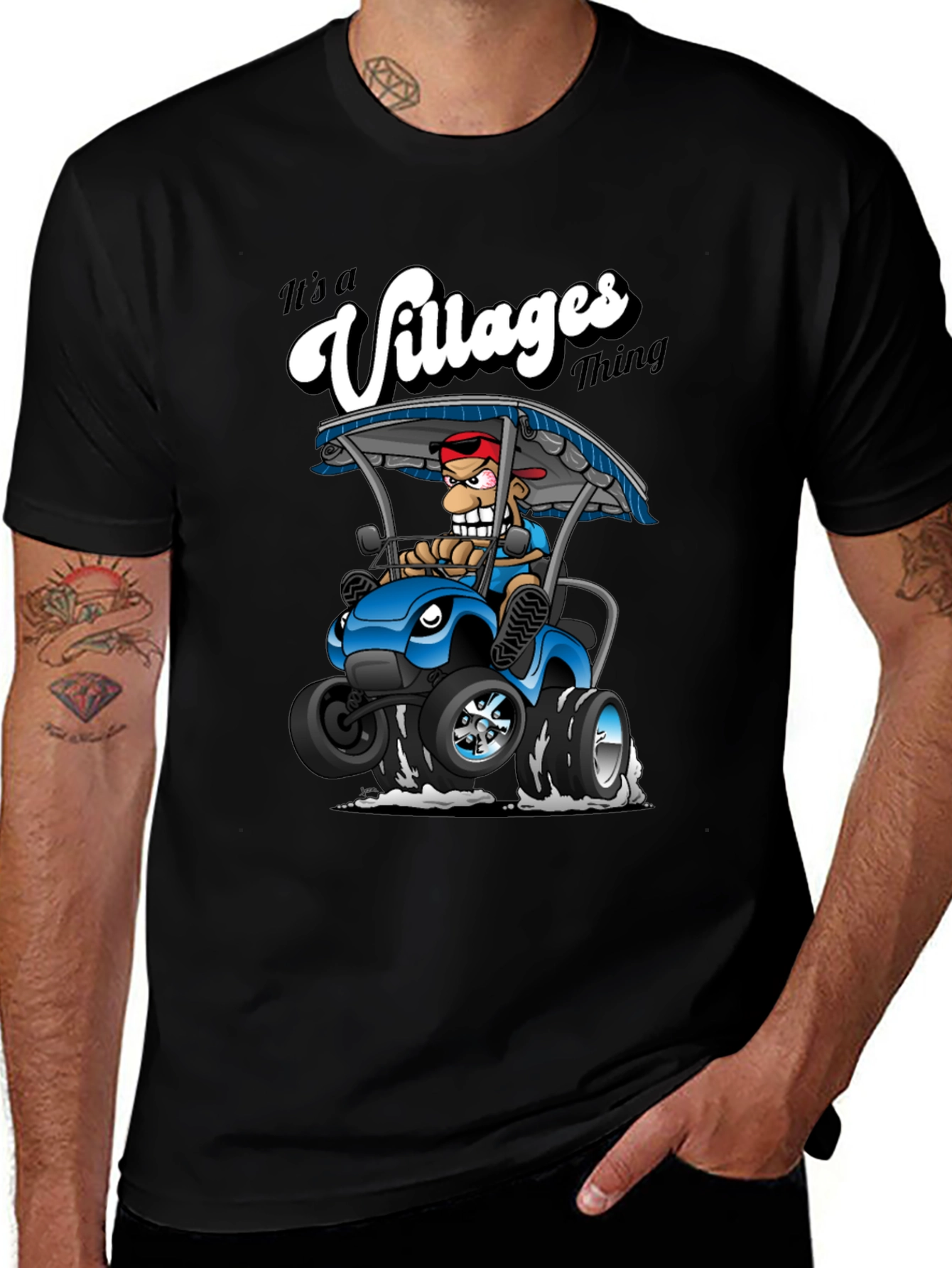Villages Thing Cartoon Golf Cart T-Shirt