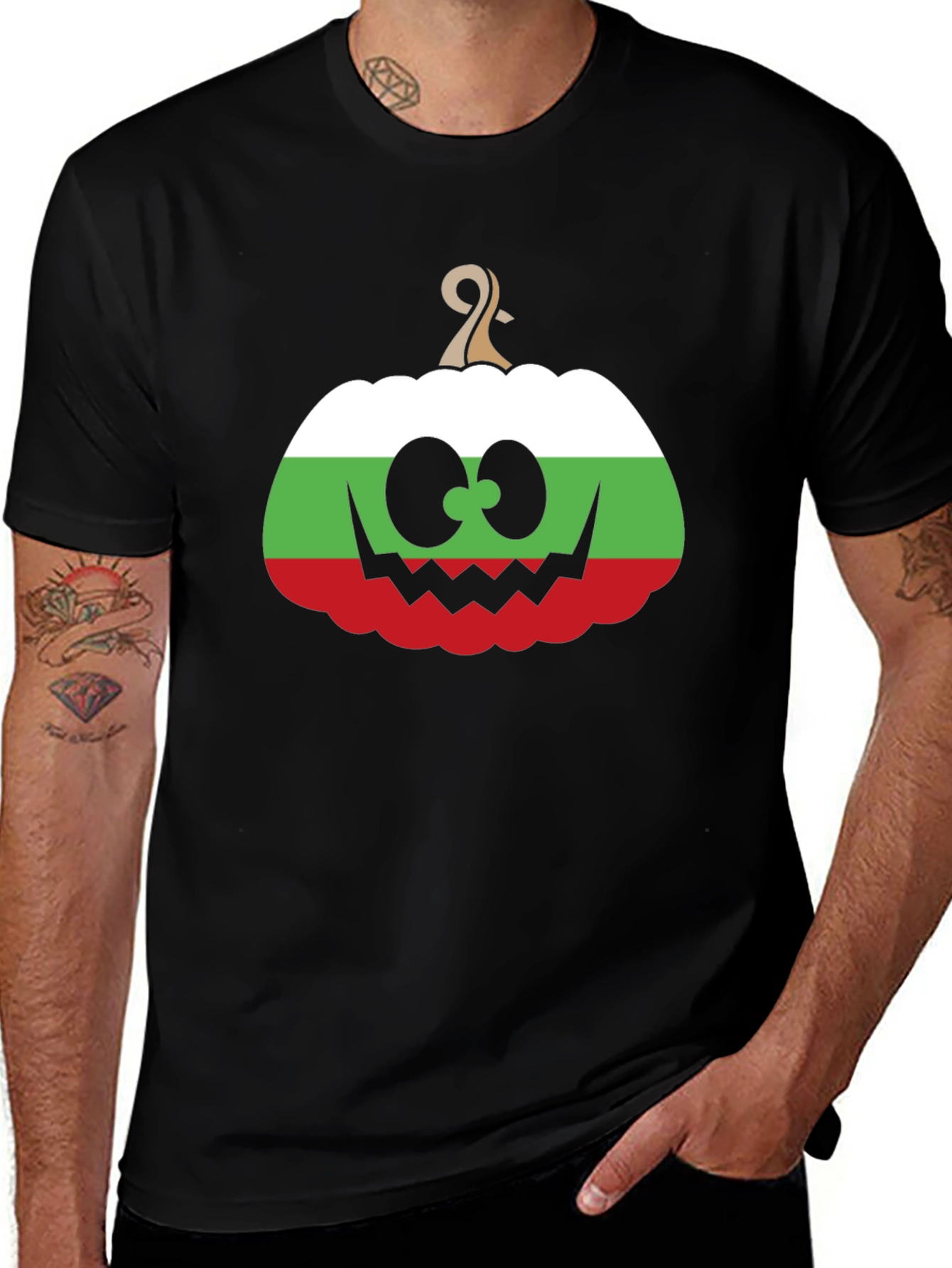 Bulgaria Flag Pumpkin Halloween T-Shirt