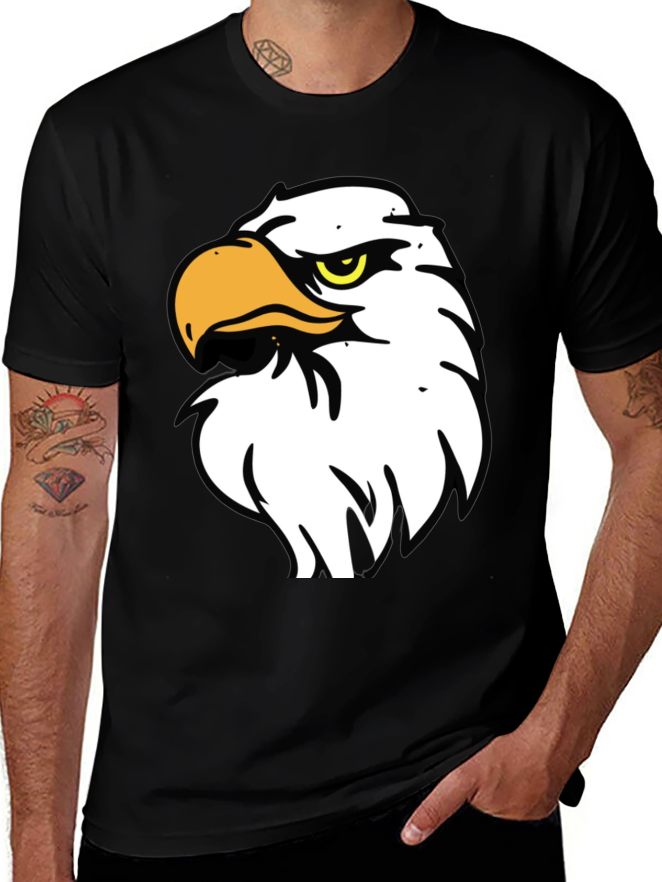 Variant 7 of Bold Eagle Graphic Black T-Shirt