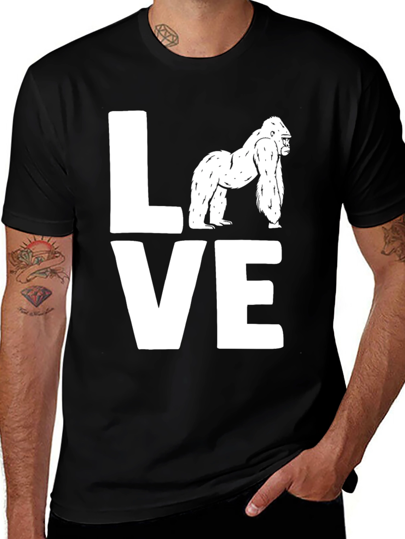 Variant 13 of Love Gorilla Graphic Tee - Black