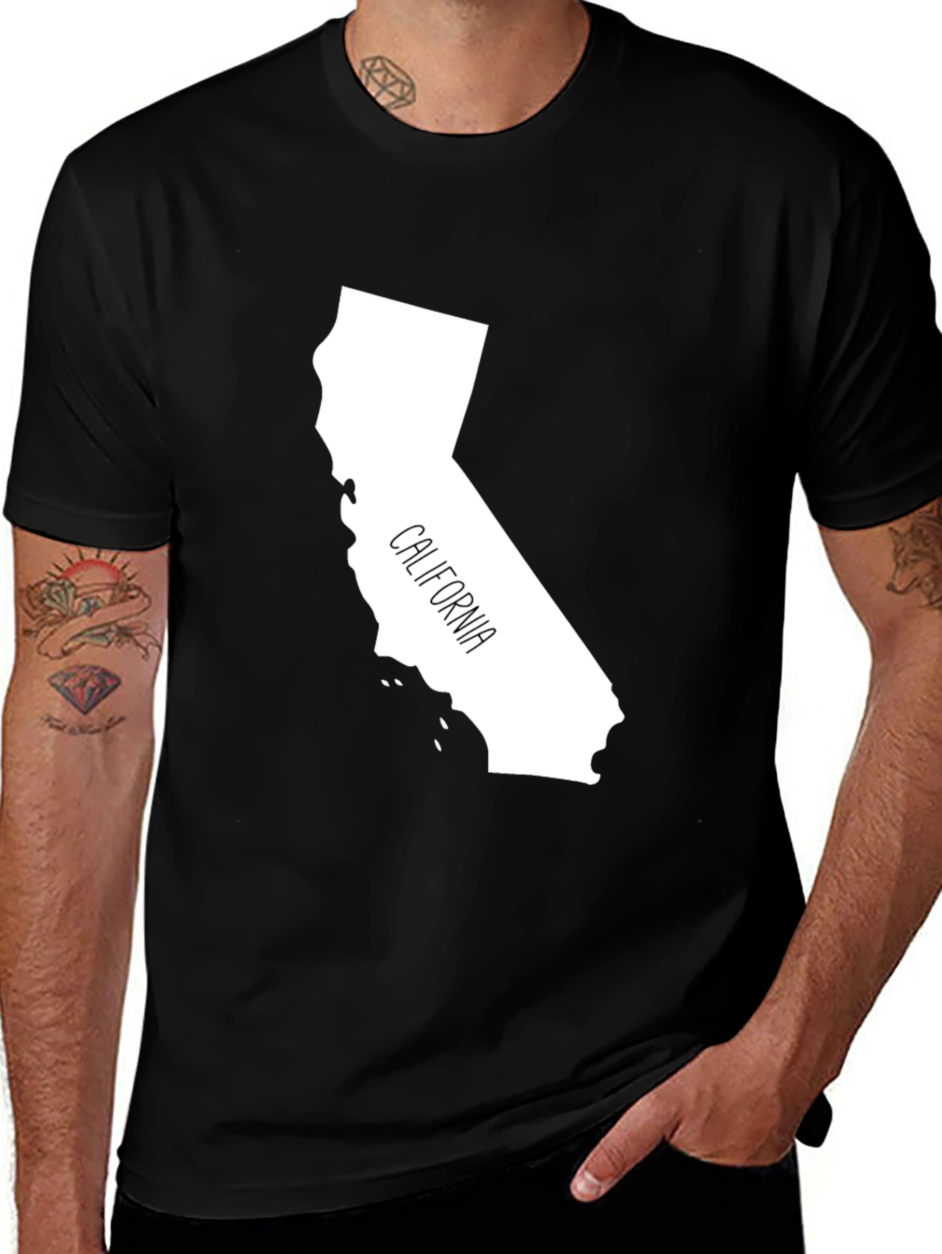 California State Outline T-Shirt - Black