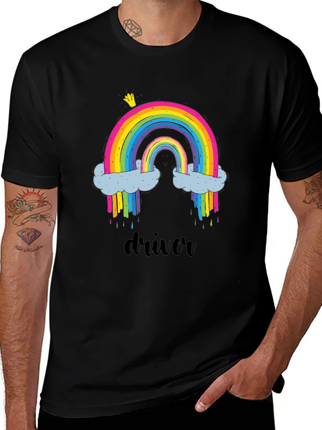 Rainbow Driver Graphic T-Shirt | Colorful Pride Tee