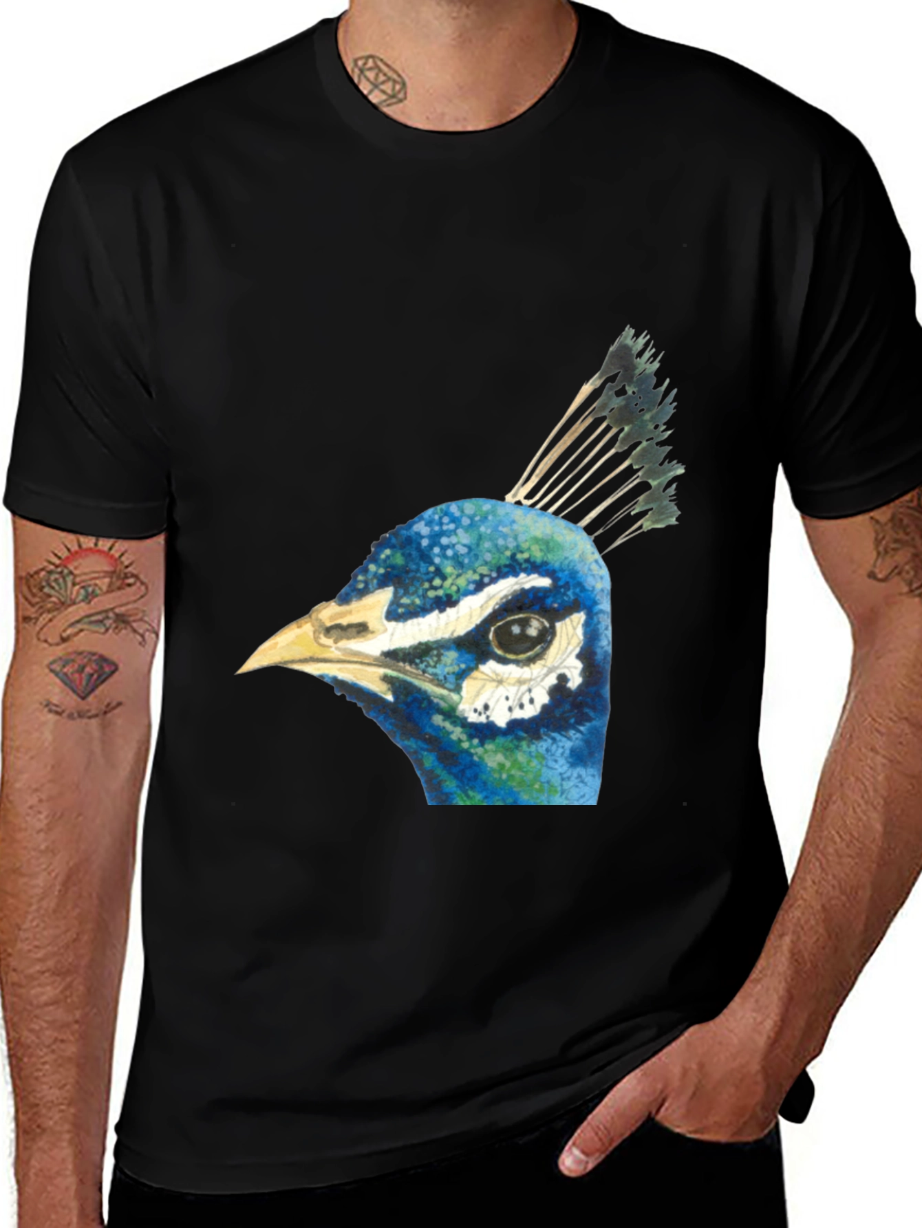 Peacock Graphic T-Shirt - Bold Bird Tee