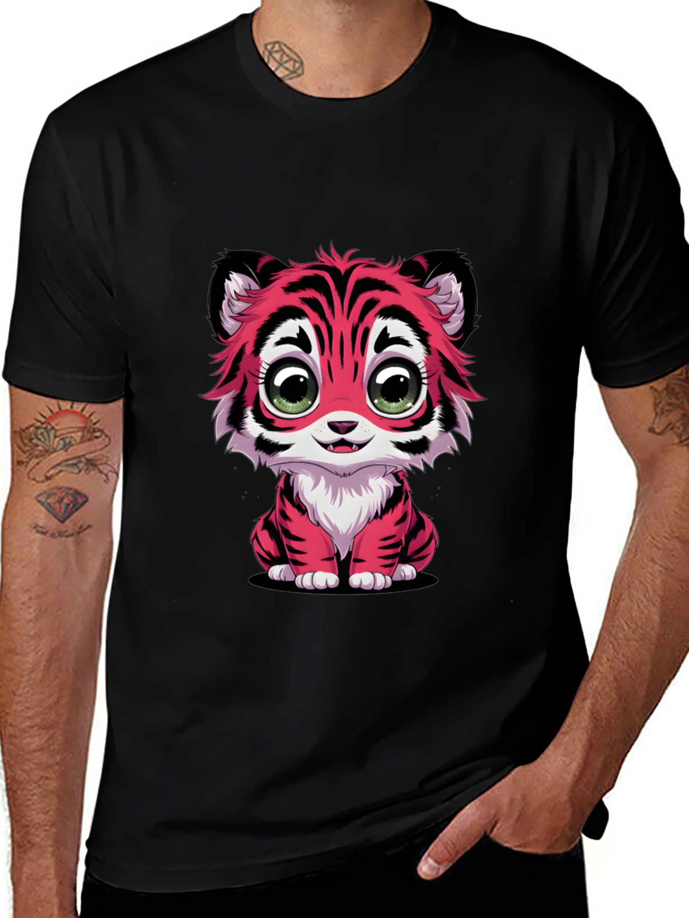 Pink Tiger Cub Graphic Tee - Cute & Stylish