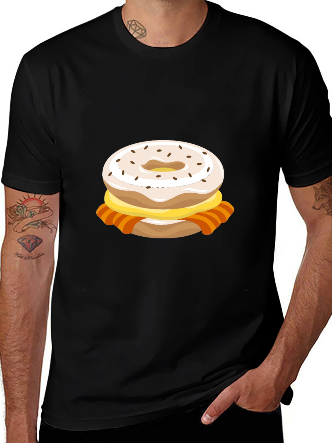 Variant 17 of Donut Sandwich Graphic T-Shirt - Casual Wear