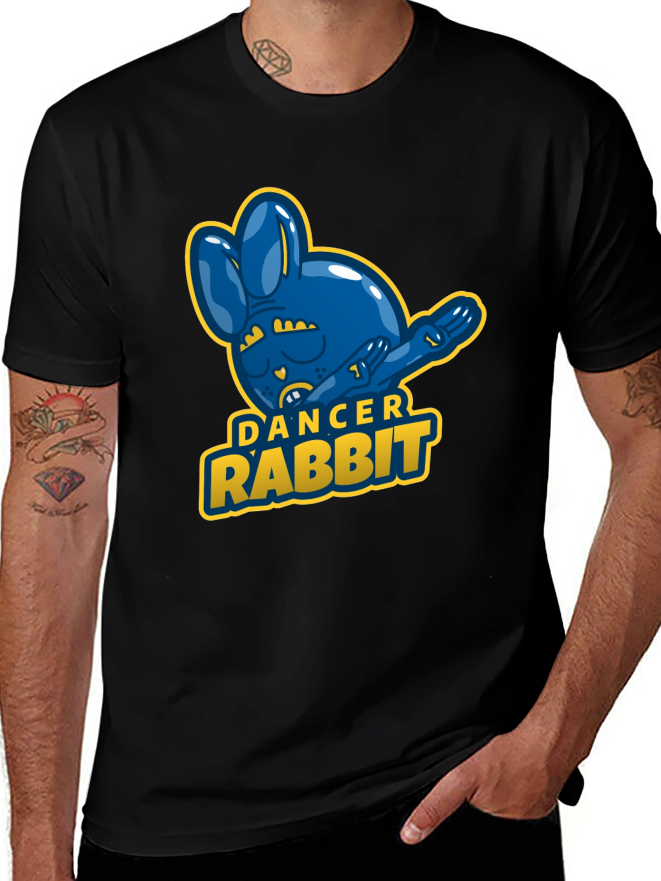 Variant 25 of Dancer Rabbit Men's Black T-Shirt