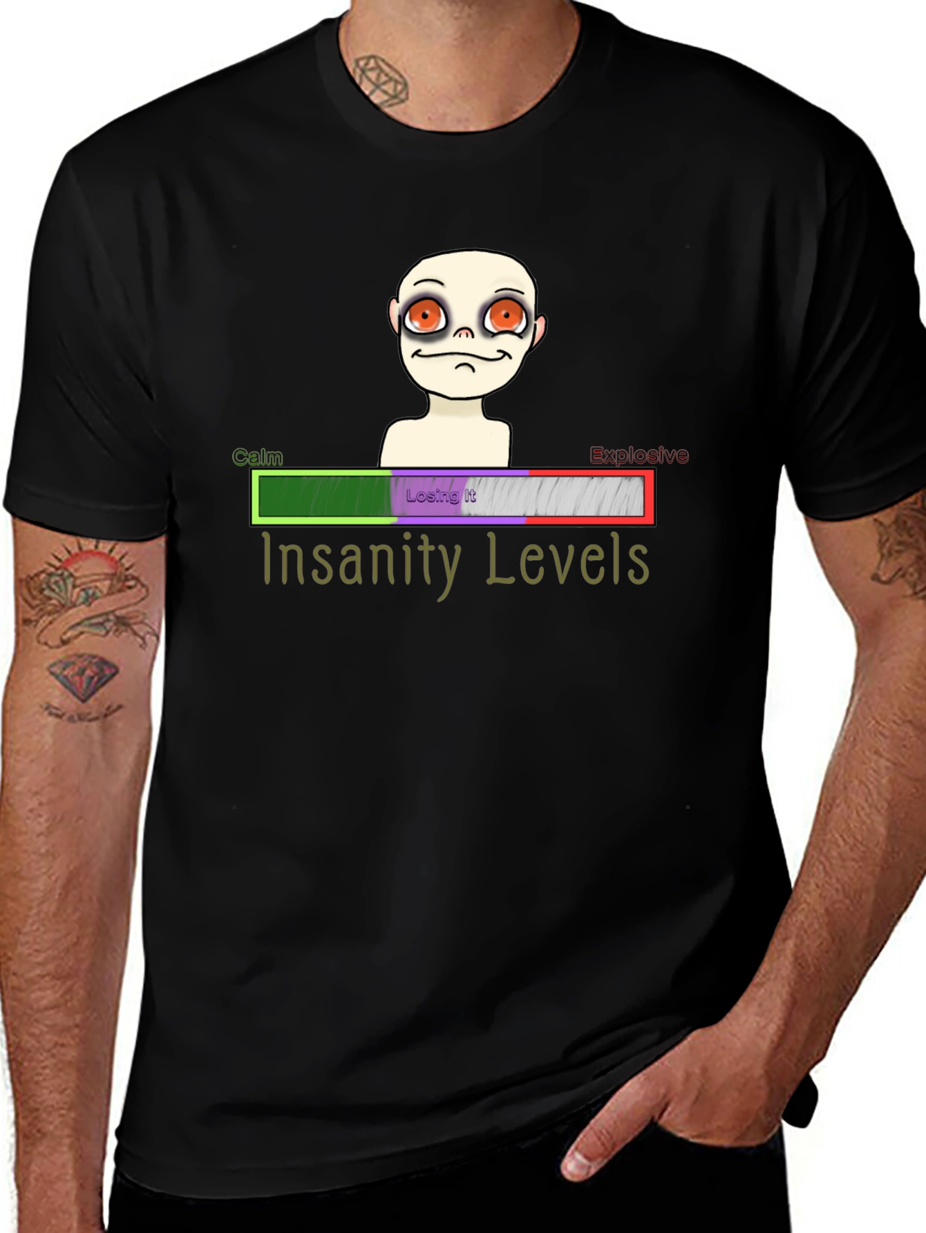 Variant 11 of Insanity Levels T-Shirt - Crazy Character Tee