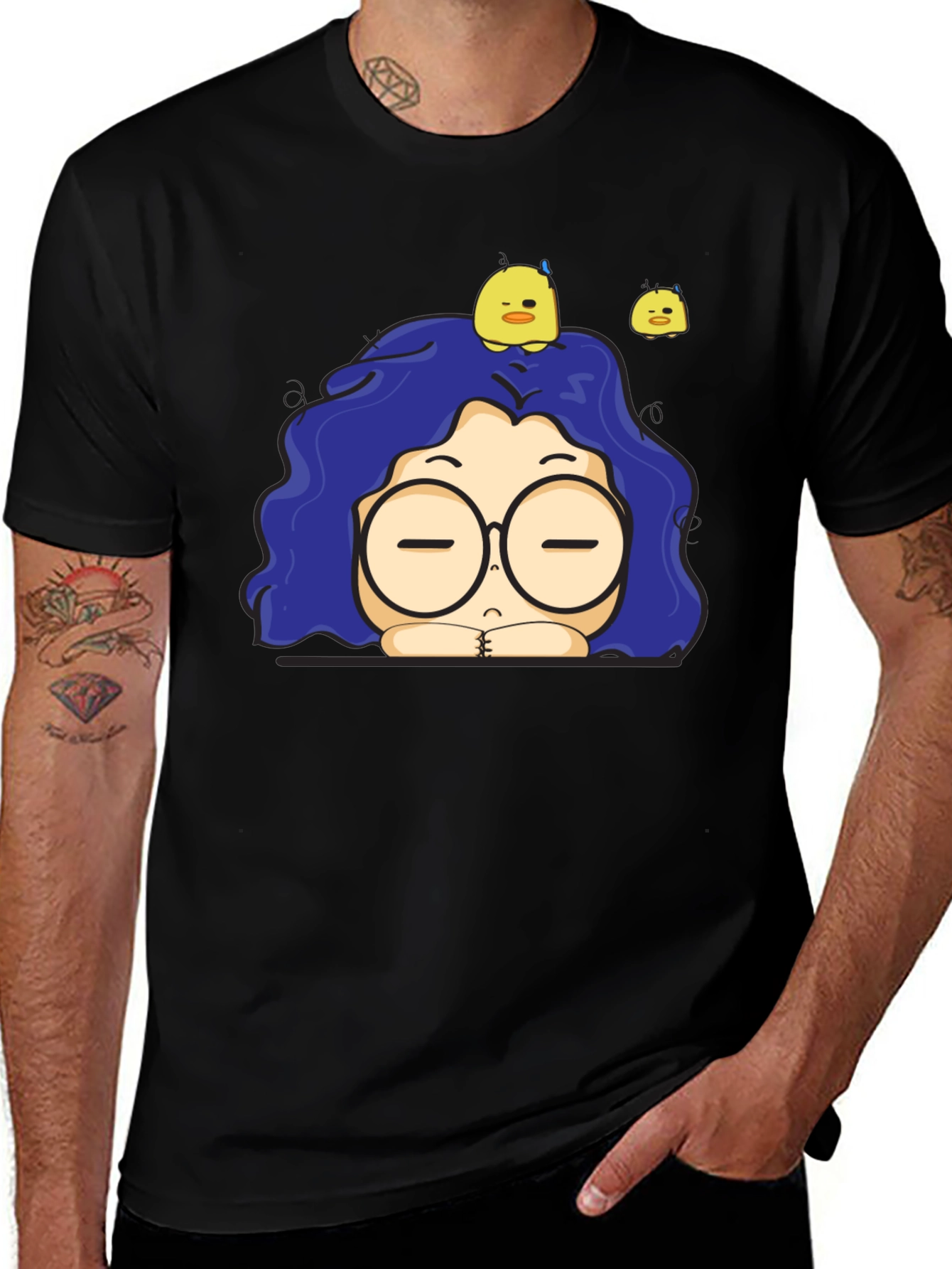 Variant 29 of Cartoon Character Black T-Shirt
