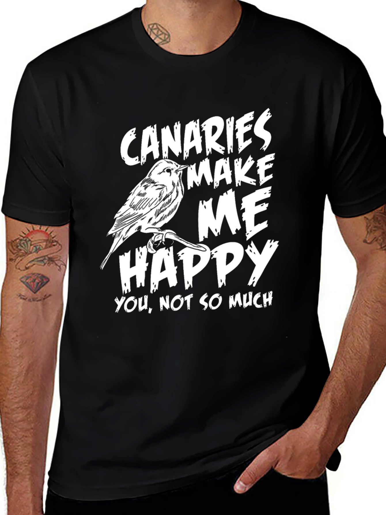 Variant 24 of Canaries Make Me Happy Graphic Tee - Novelty Bird Lover Shirt