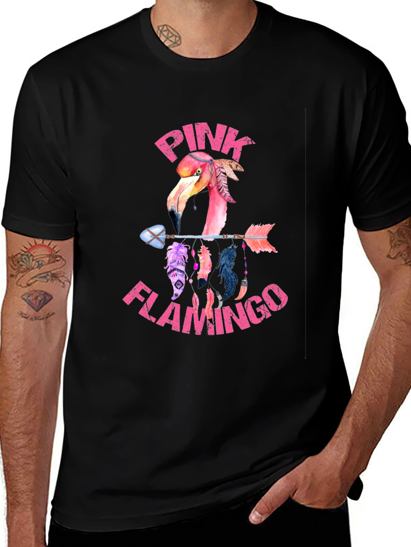 Variant 11 of Pink Flamingo Arrow T-Shirt - Unique Graphic Tee
