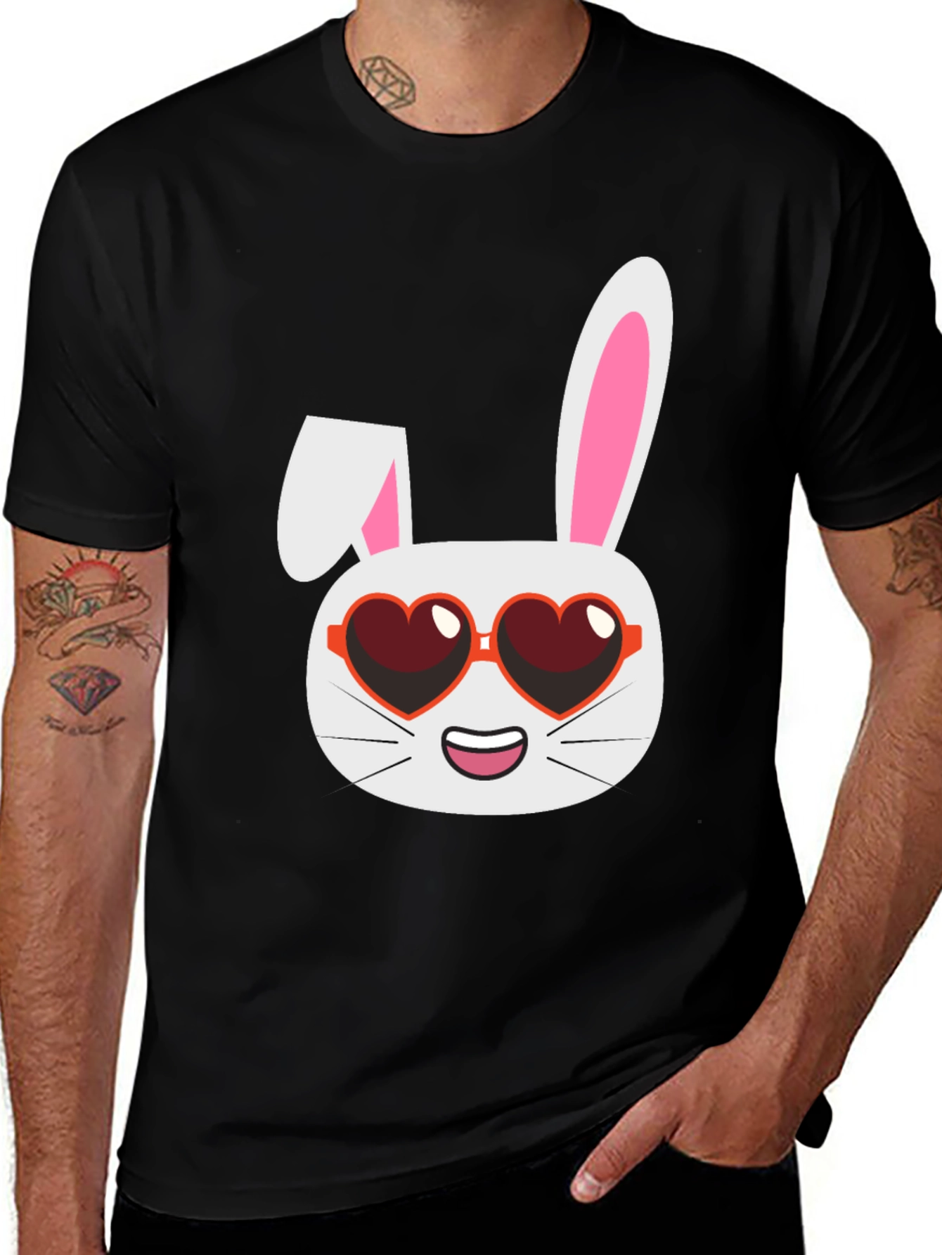 Variant 20 of Bunny Heart Glasses Graphic Tee