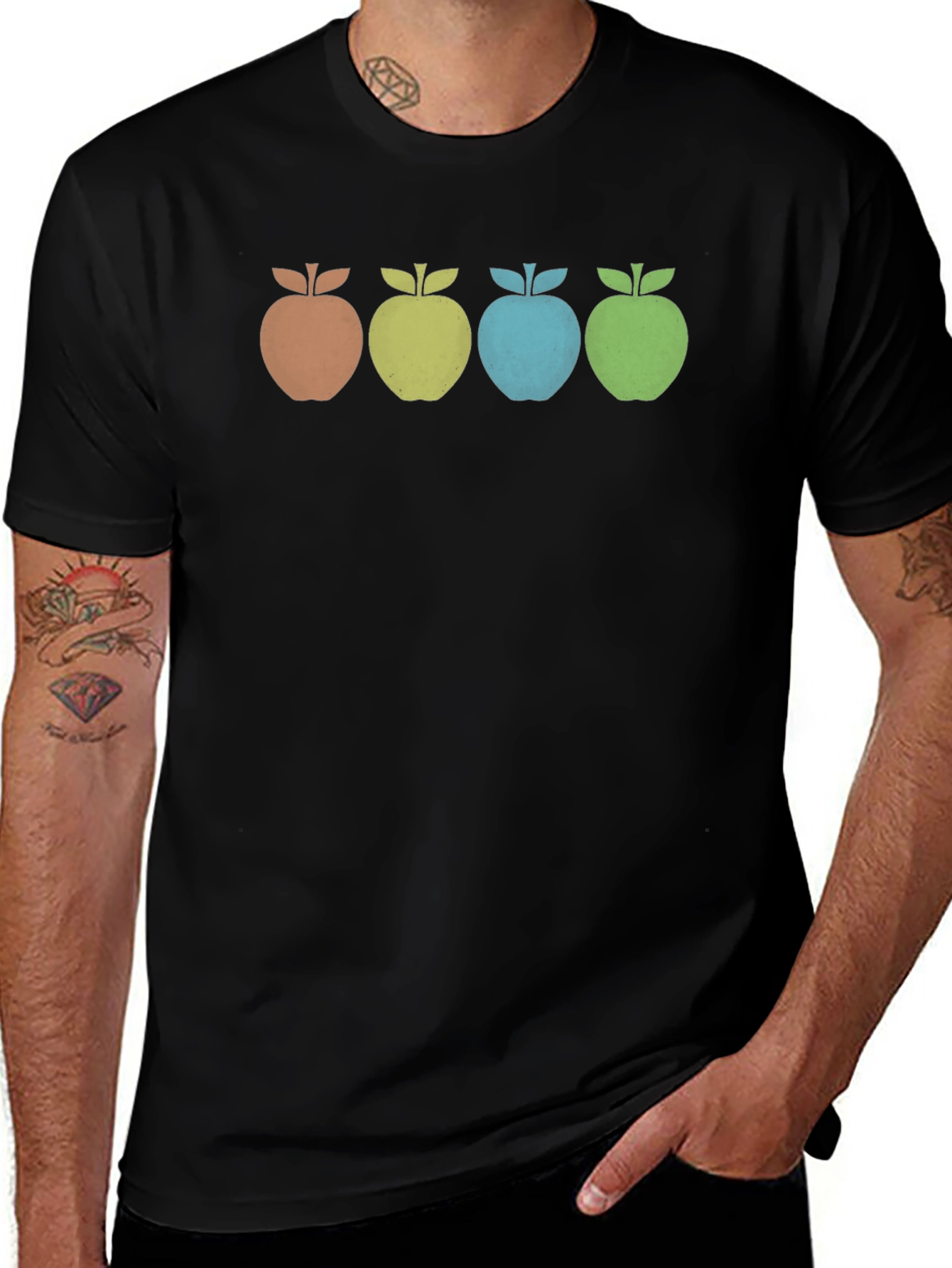 Variant 27 of Retro Apple Graphic Black T-Shirt