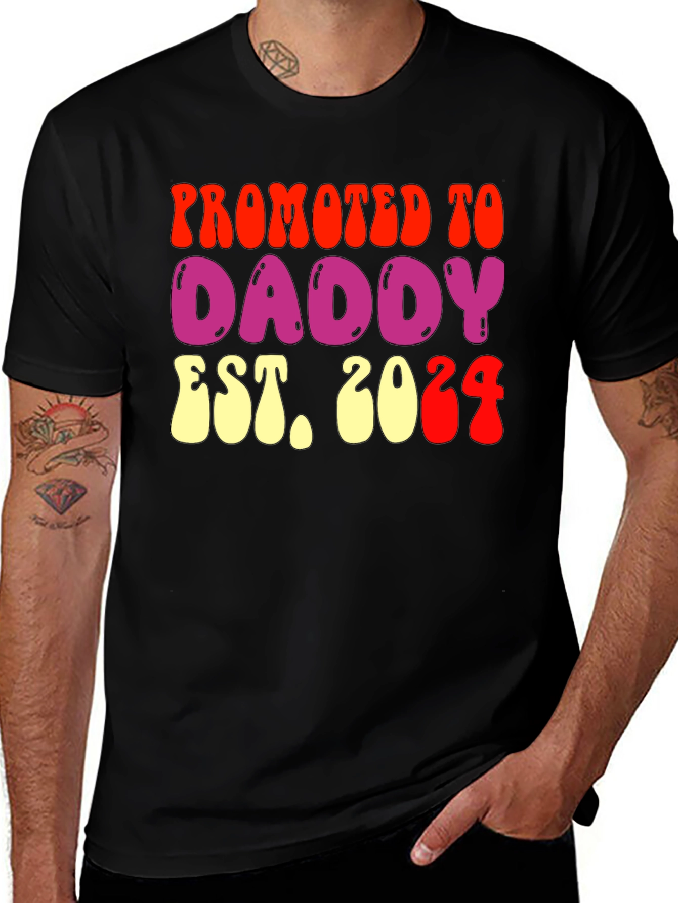 Promoted to Daddy Est 2024 Graphic T-Shirt