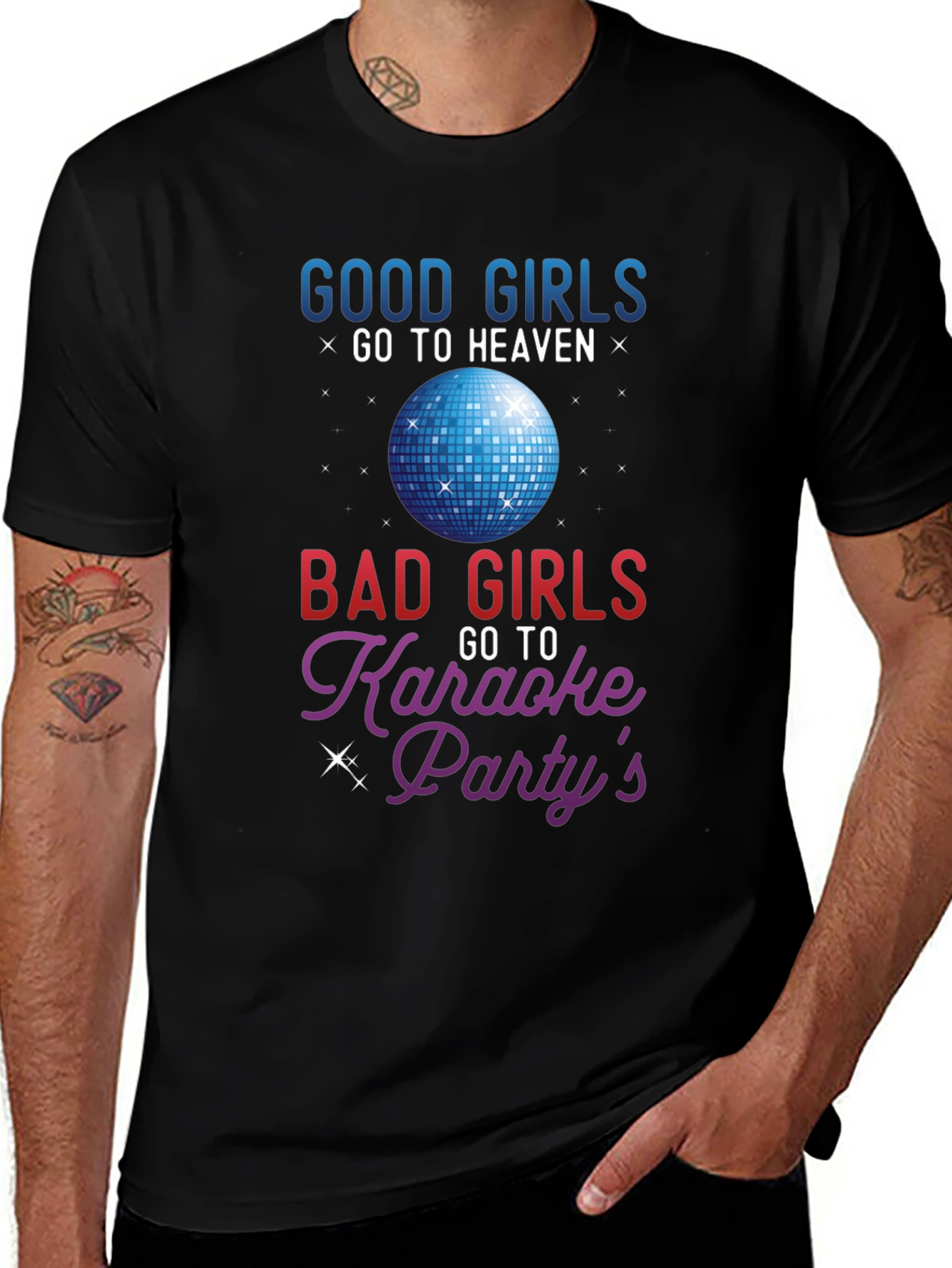 Variant 21 of Good Girls Heaven, Bad Girls Karaoke T-Shirt