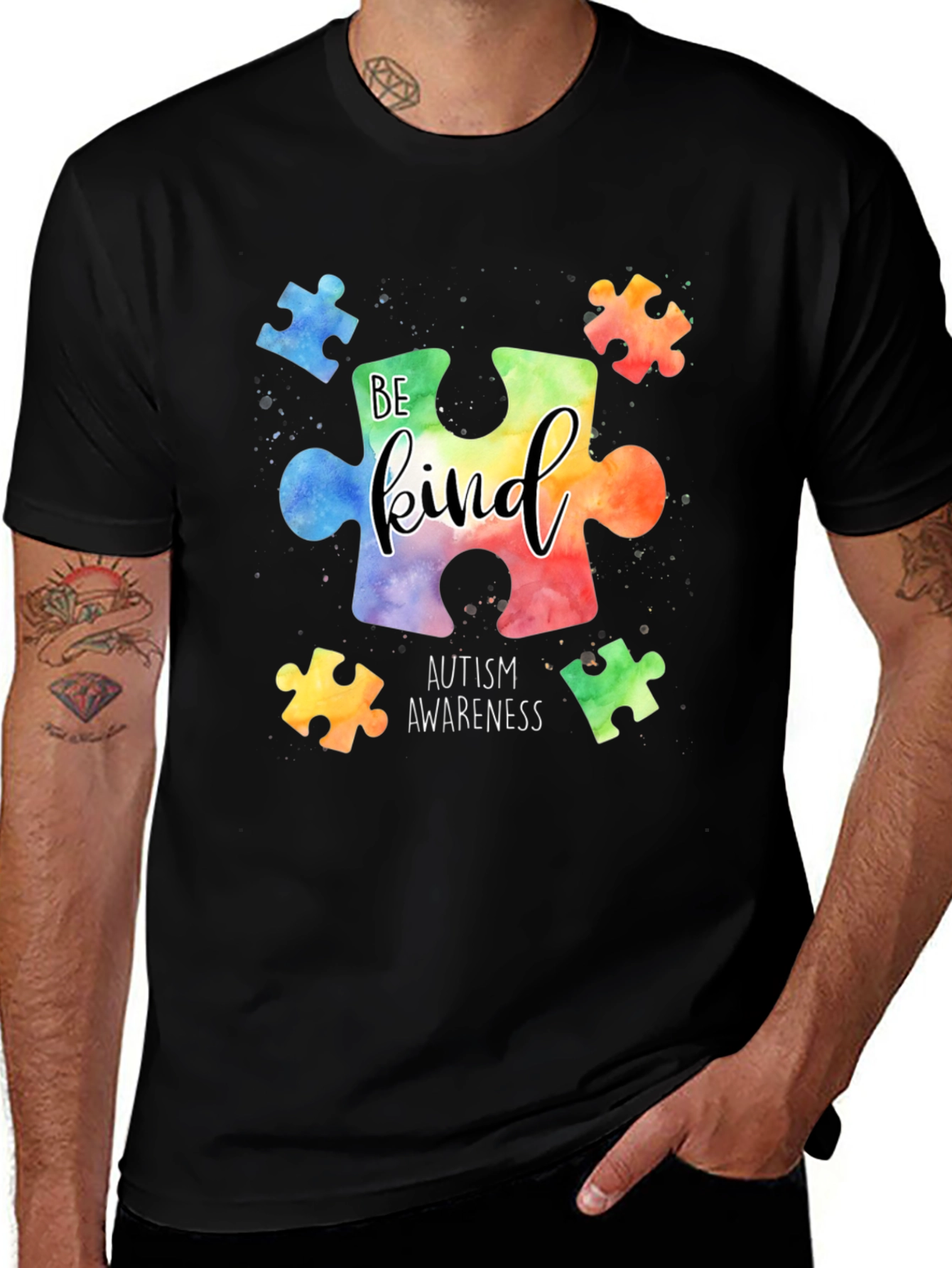 Autism Awareness Puzzle Piece T-Shirt - Be Kind