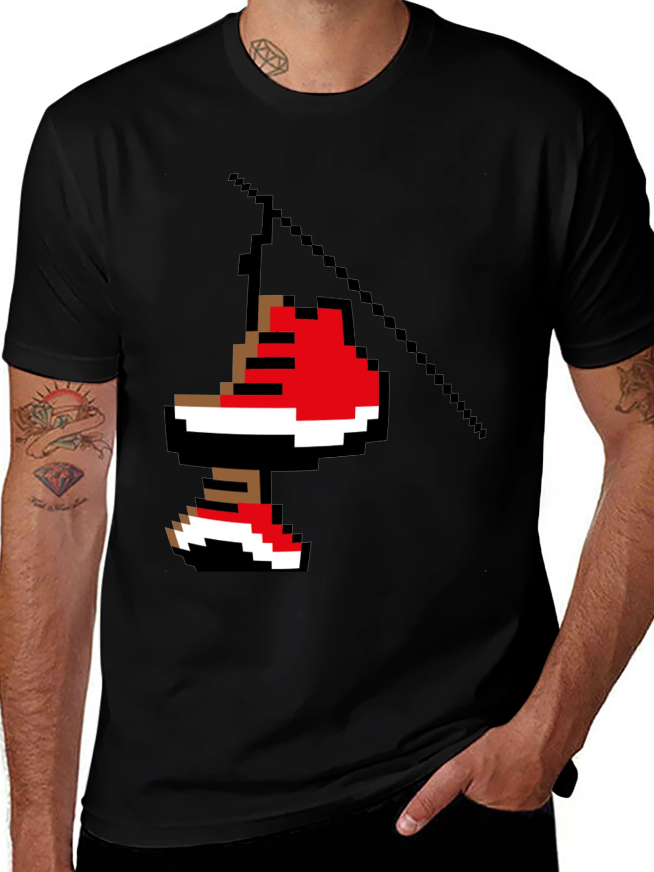 Variant 20 of Pixel Art Sneakers Hanging Black Tee
