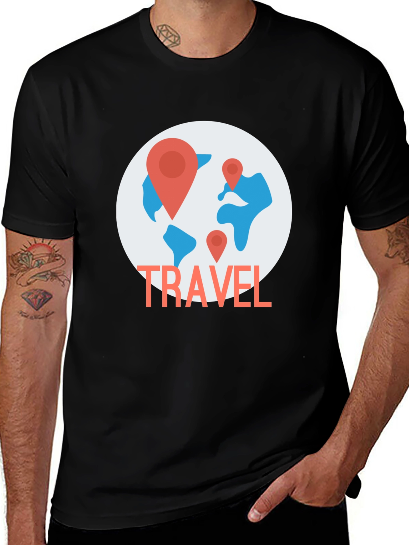 Variant 26 of Travel World Map Graphic T-Shirt