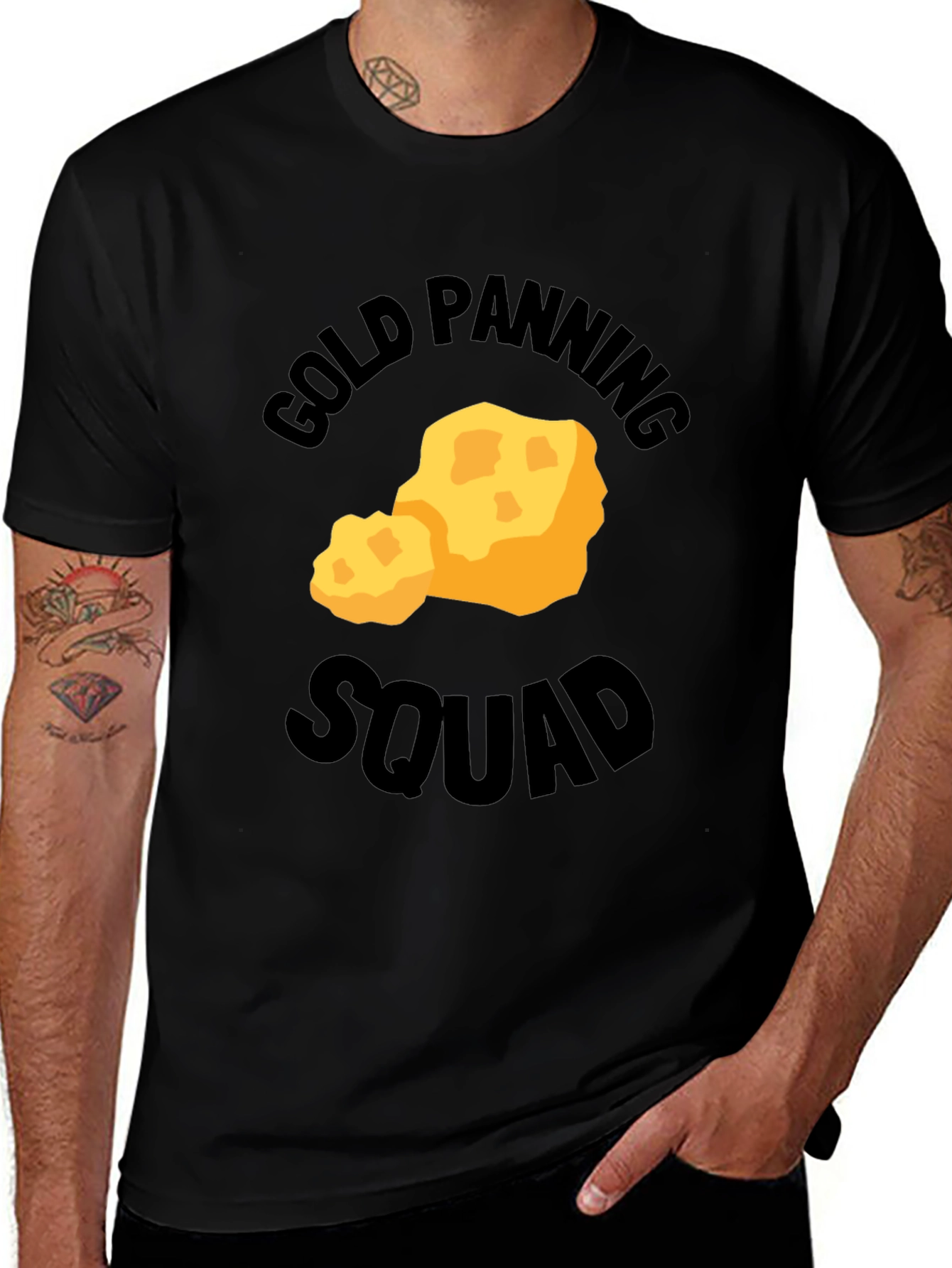 Gold Panning Squad Graphic Tee - Black