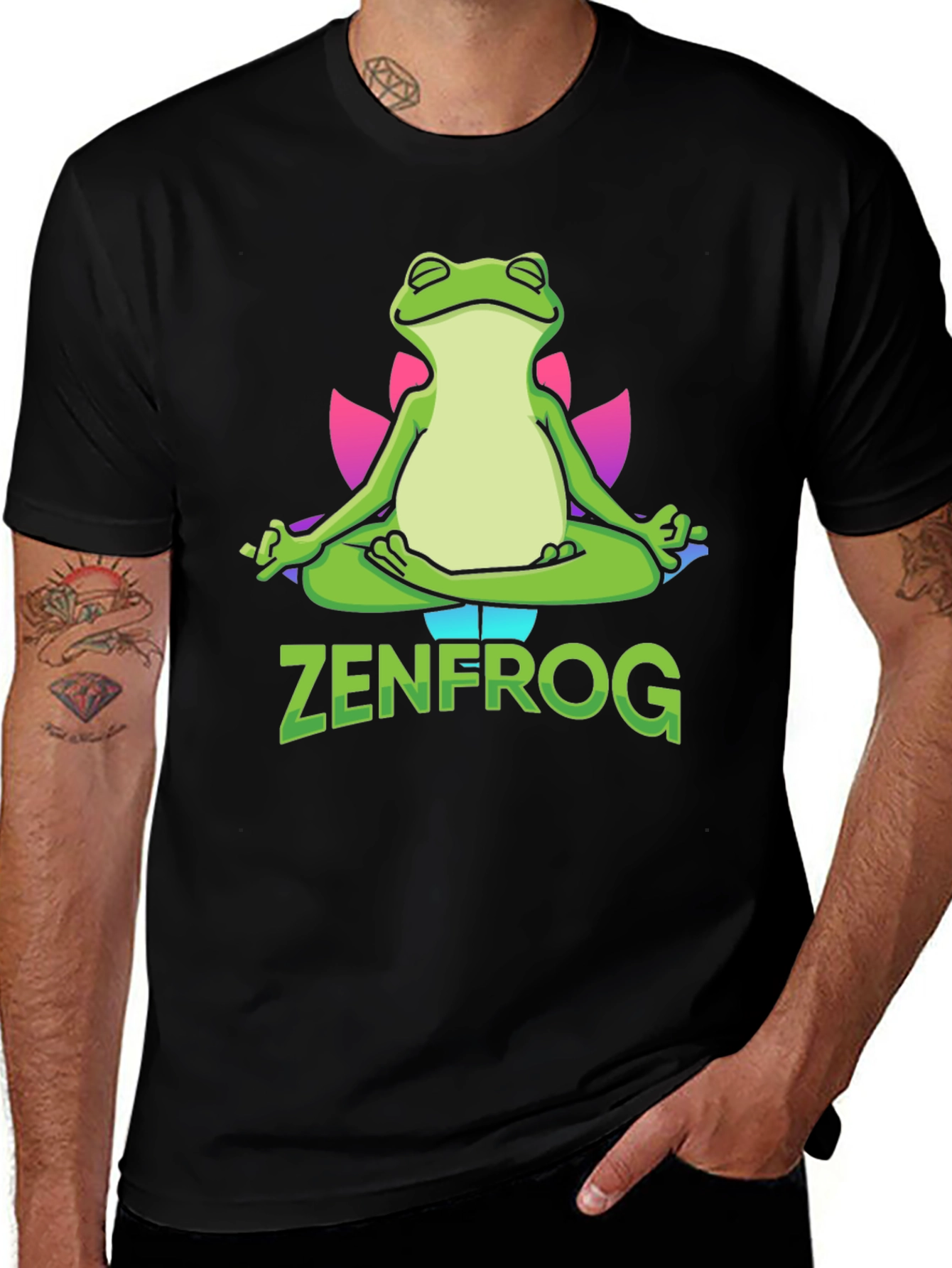 Variant 16 of Zen Frog Graphic T-Shirt - Meditating Amphibian Tee