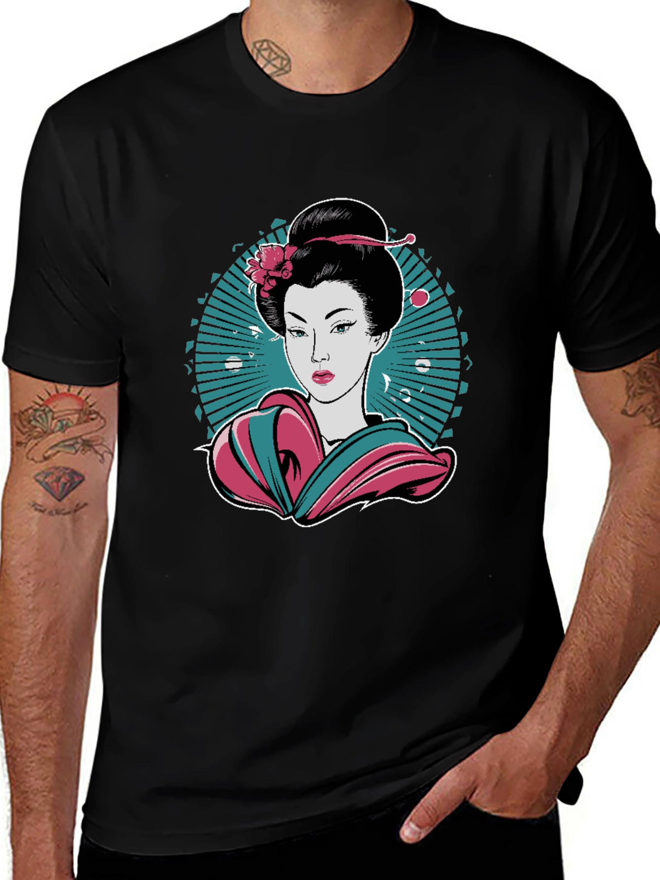 Geisha Graphic Tee - Unique Japanese Art Shirt