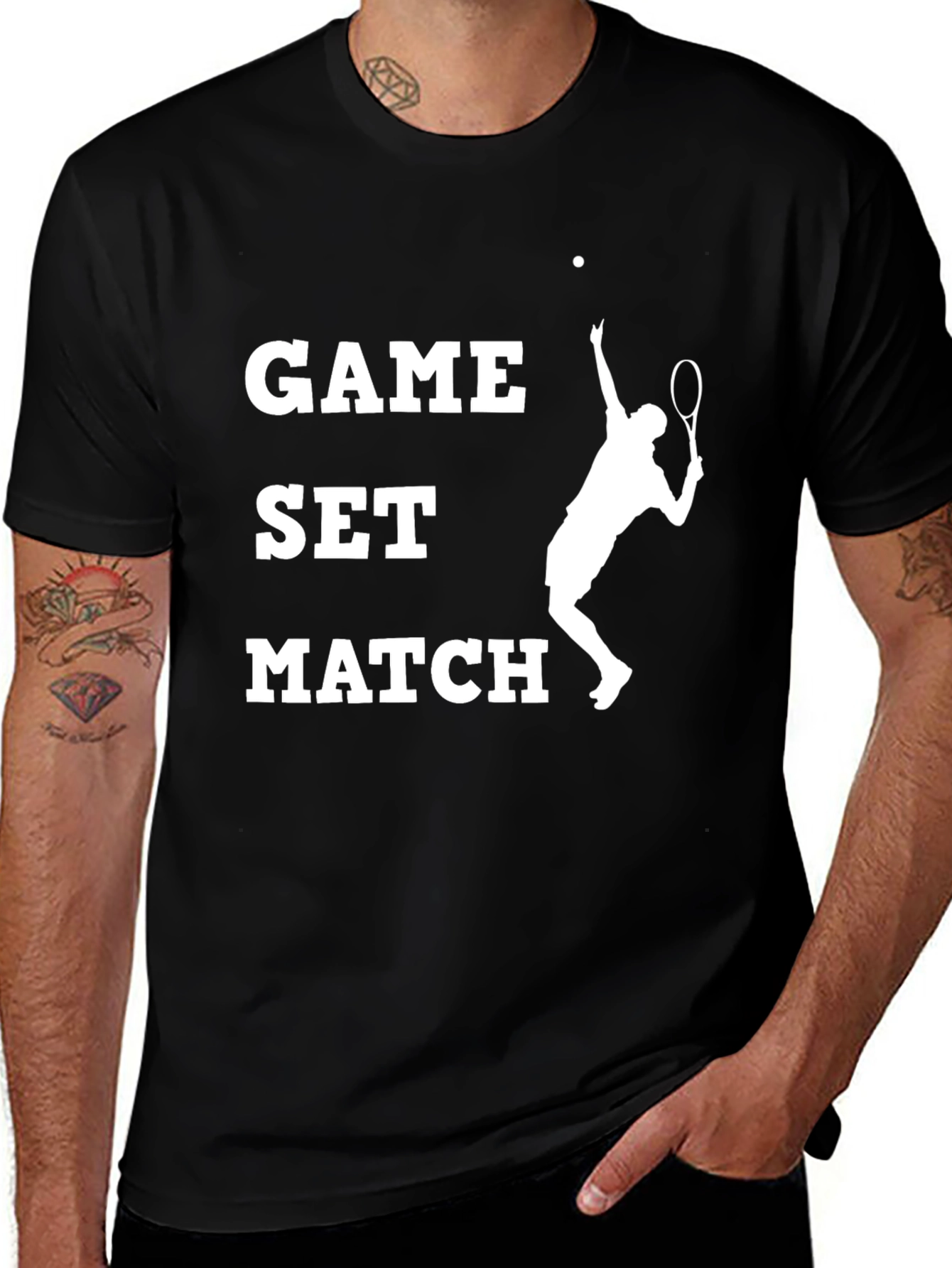 Variant 14 of Game Set Match Black Graphic Tee