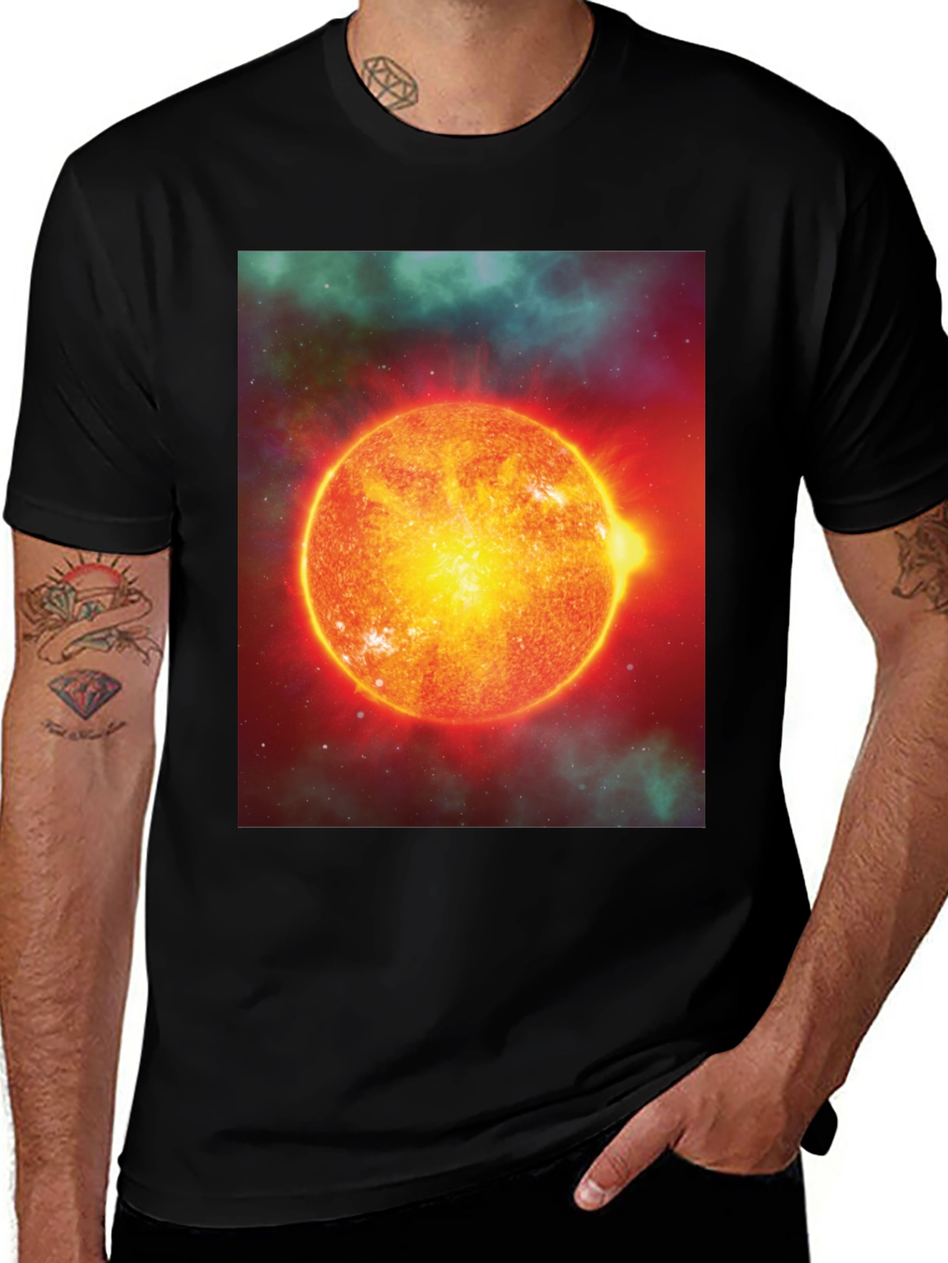Variant 11 of Solar System T-Shirt - Black Cotton Blend
