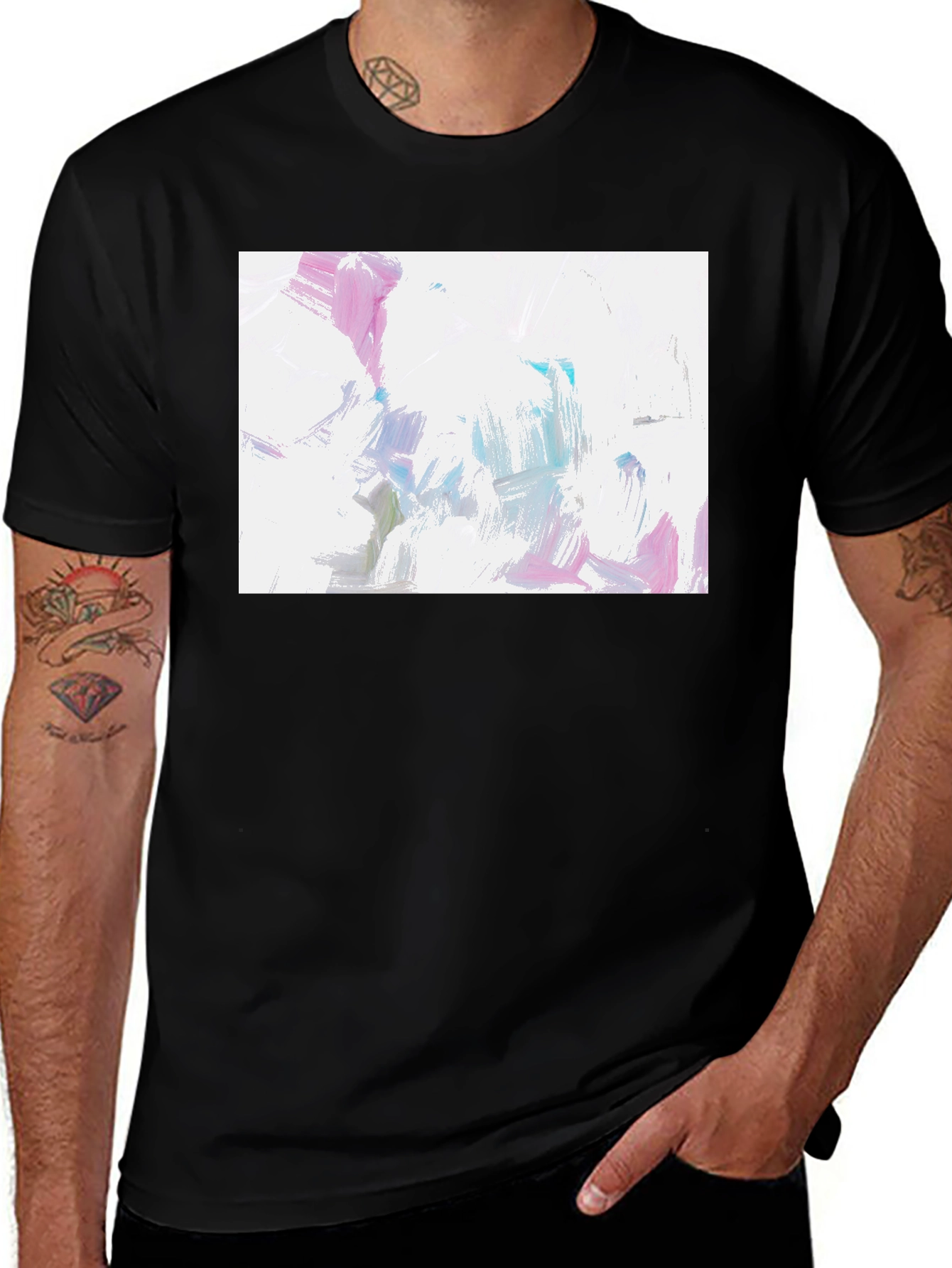 Variant 16 of Abstract Brushstroke Graphic Tee - Soft Cotton Comfort