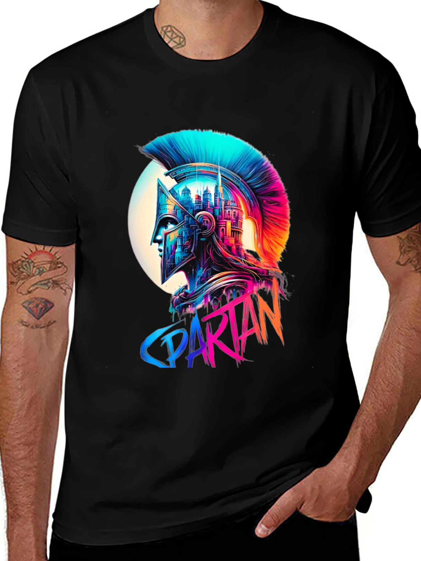 Variant 18 of Spartan Warrior Helmet Graphic T-Shirt