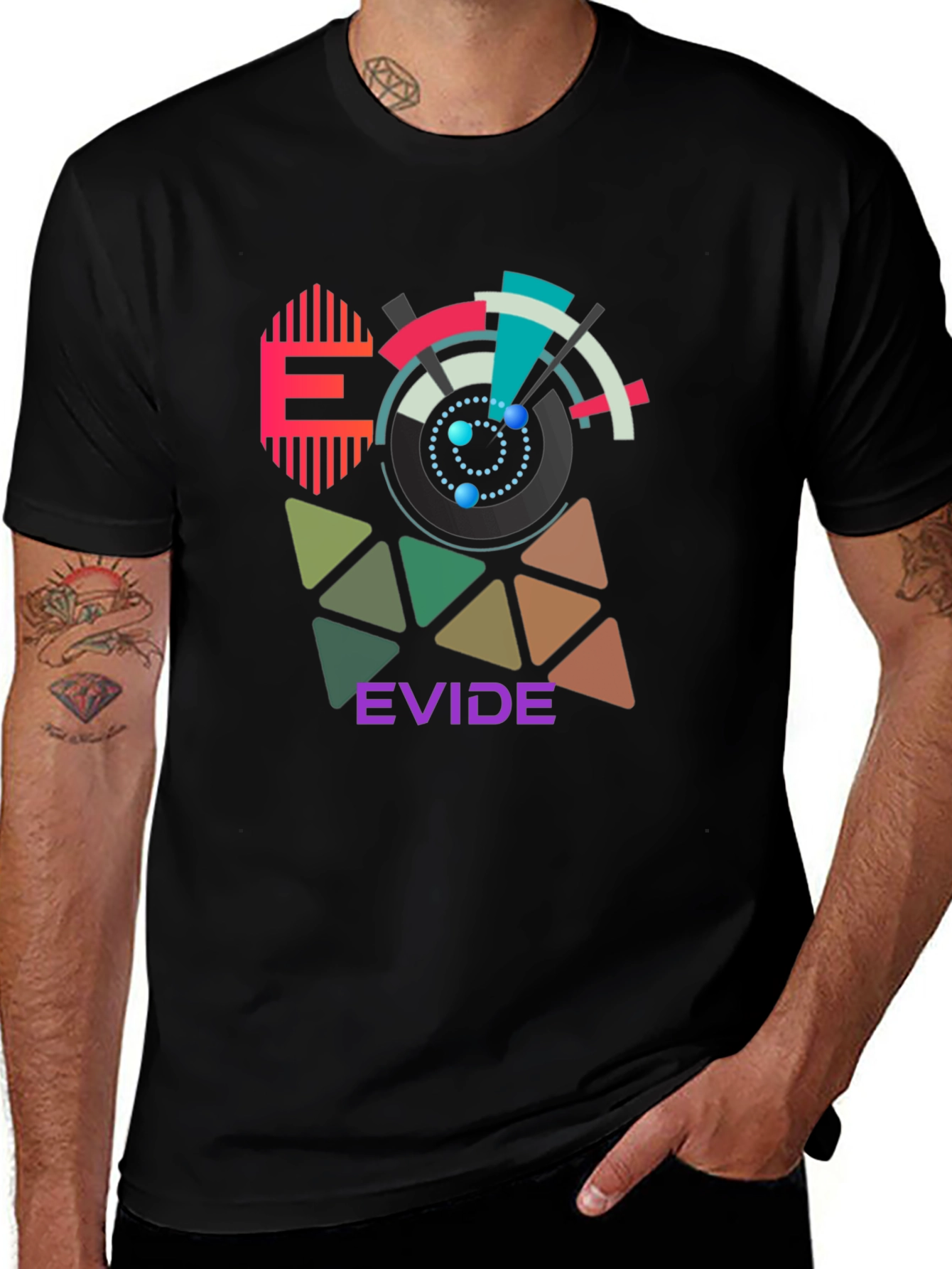Variant 26 of Geometric Design T-Shirt - EVIDE Graphic Tee