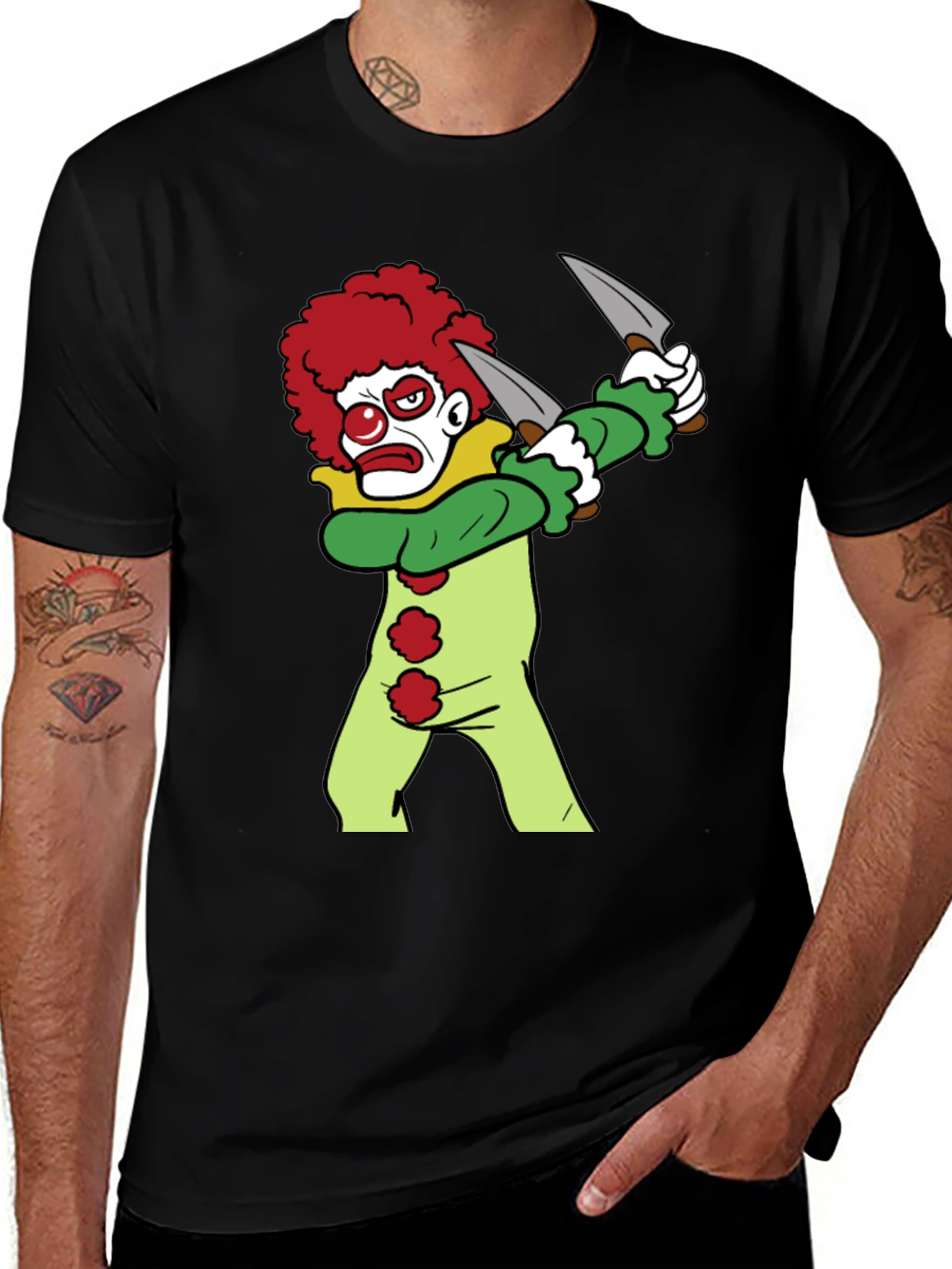 Variant 18 of Clown with Knives Graphic Tee