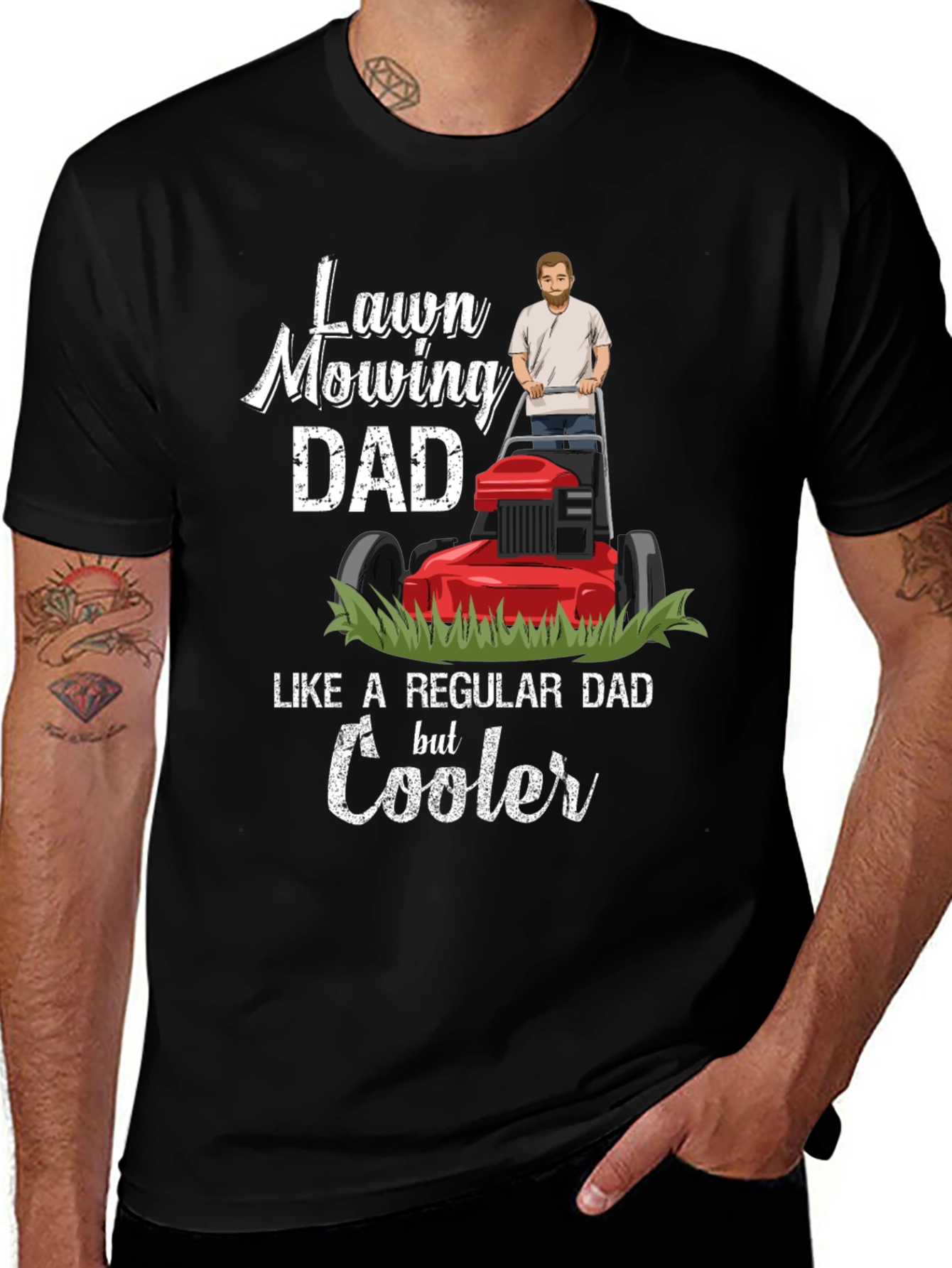 Variant 13 of Lawn Mowing Dad T-Shirt - Cooler Than a Regular Dad!