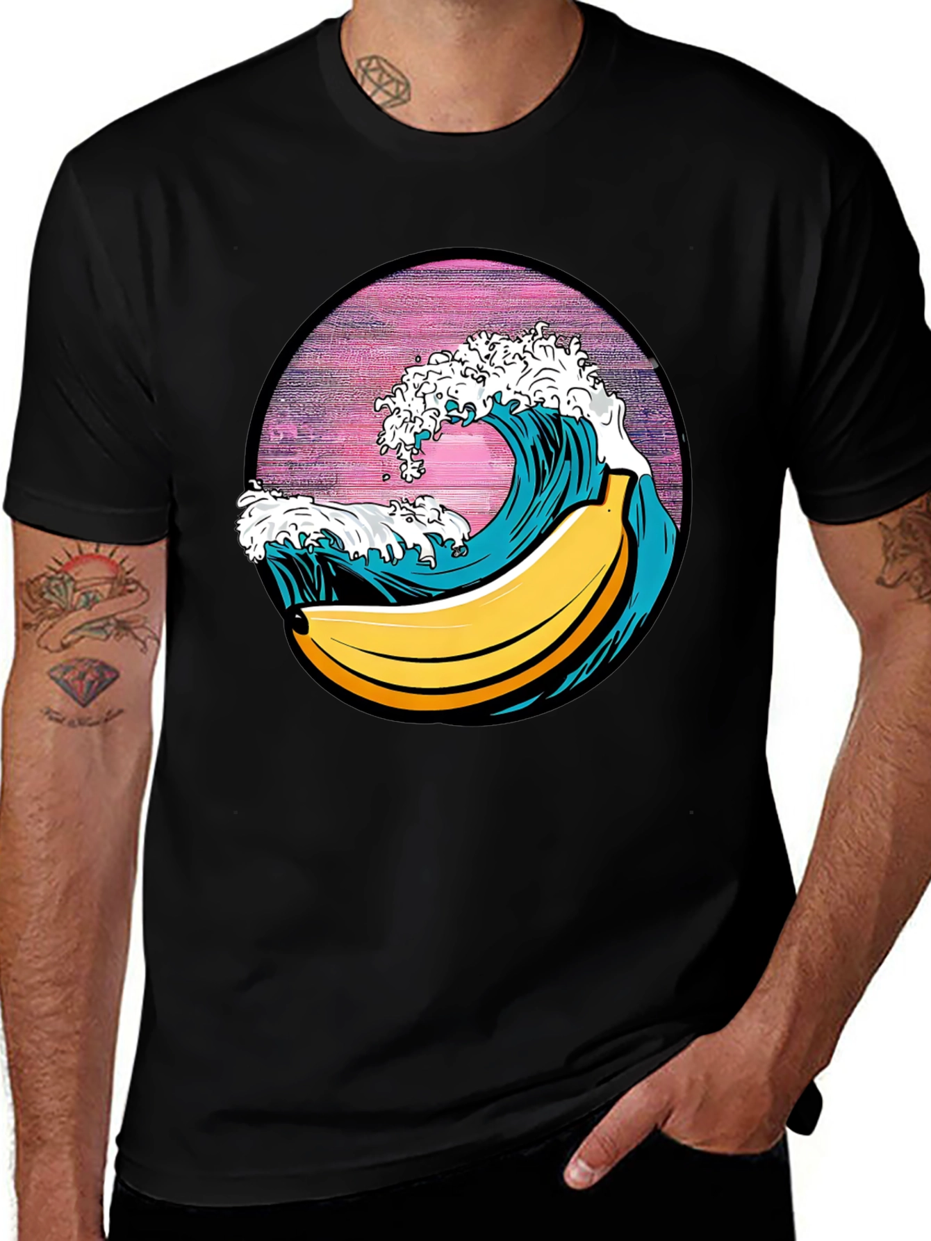 Variant 5 of Banana Wave Graphic Tee - Surf's Up!