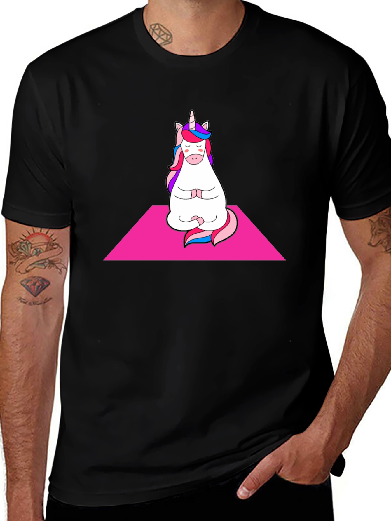 Variant 14 of Unicorn Meditation Black T-Shirt