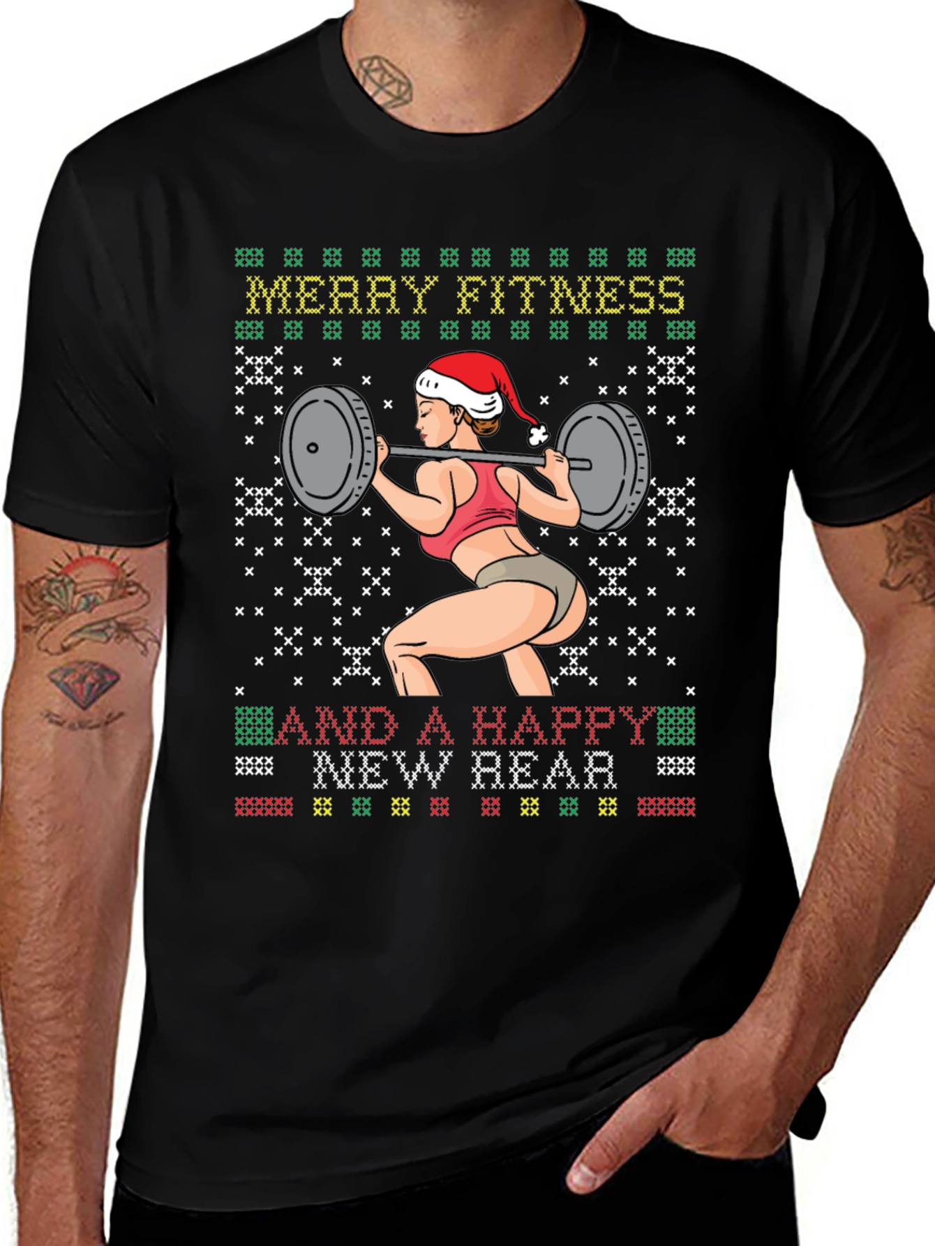Merry Fitness Ugly Christmas T-Shirt - Gym Workout