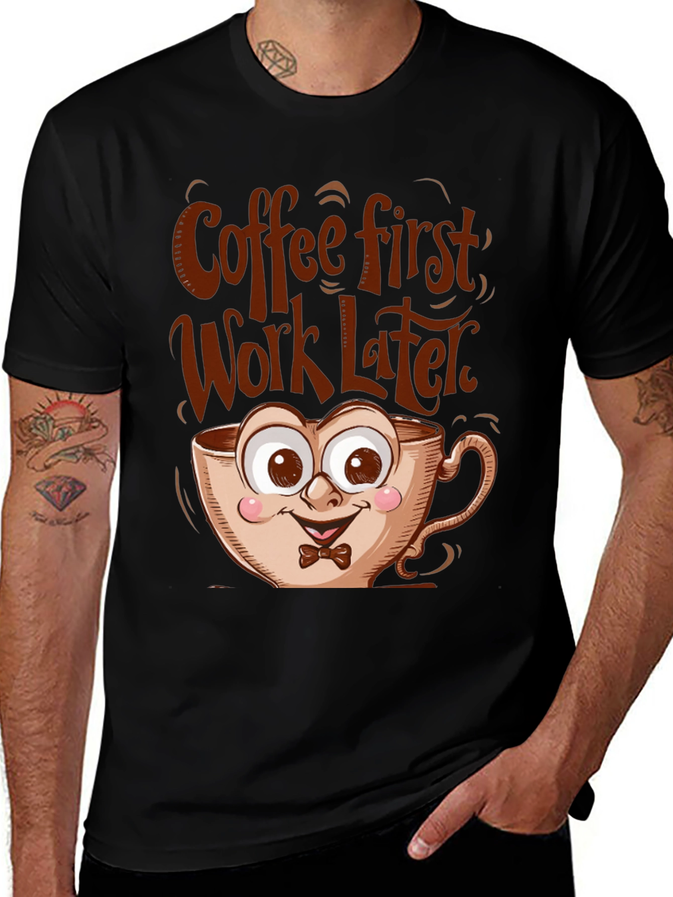Black Coffee First Funny T-Shirt main image