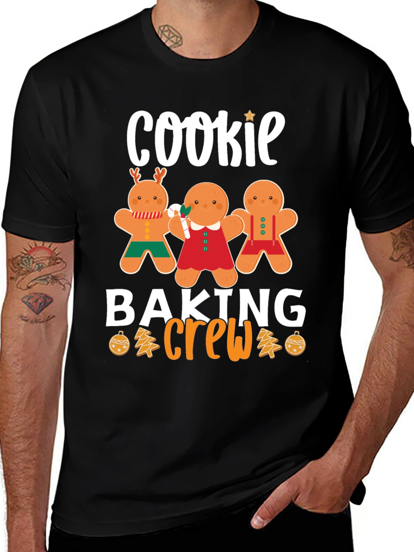 Variant 14 of Cookie Baking Crew T-Shirt: Festive Gingerbread Design