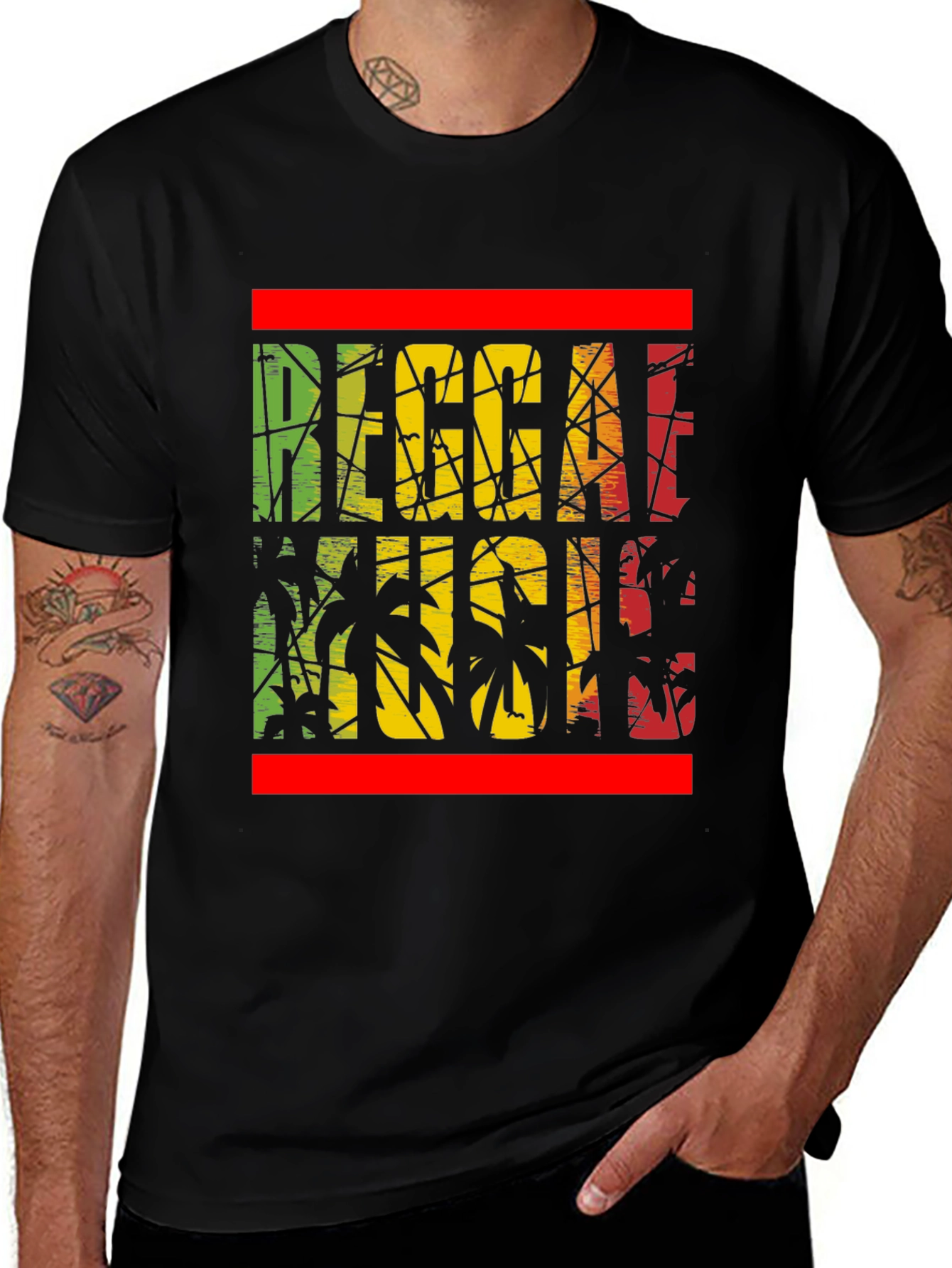 Variant 14 of Reggae Music Palm Tree Graphic T-Shirt