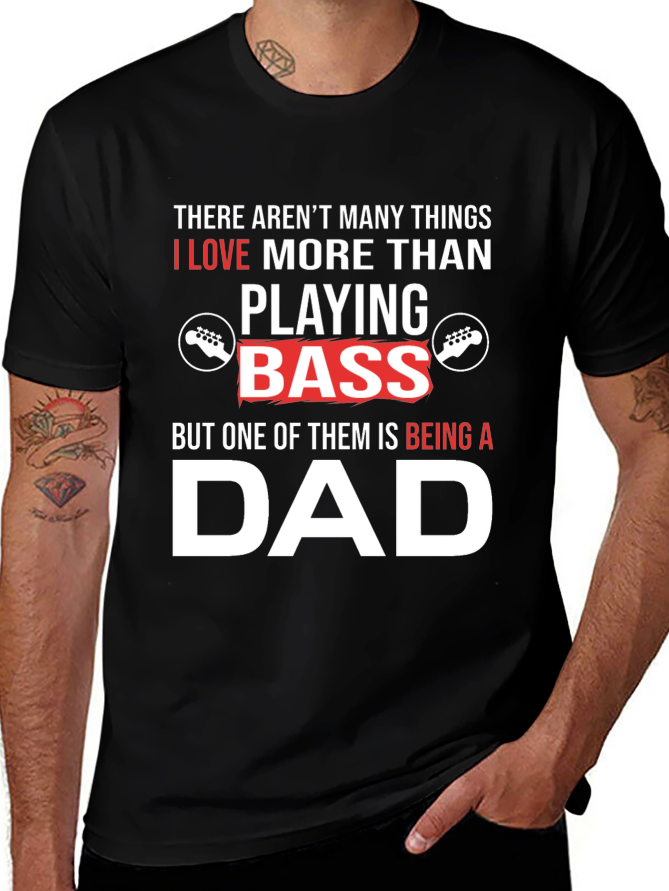 Variant 23 of Bass Playing Dad T-Shirt - Musician Father's Day Gift