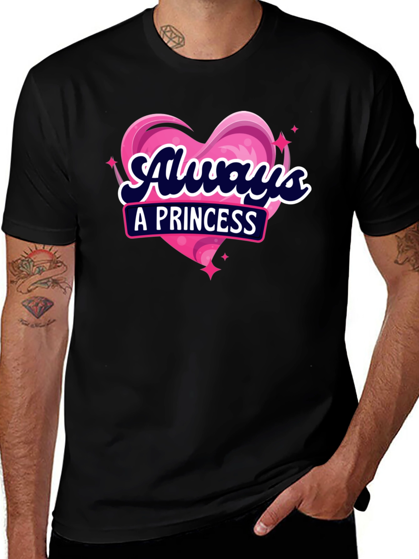 Variant 7 of Always a Princess Black Graphic T-Shirt